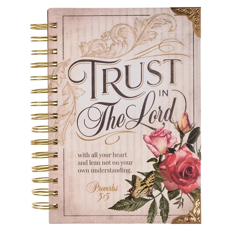 Journal W/Scripture for Women Trust in the Lord Butterfly Proverbs 3:4 Bible Verse Burgundy 192 Rule, (Spiral-Bound)