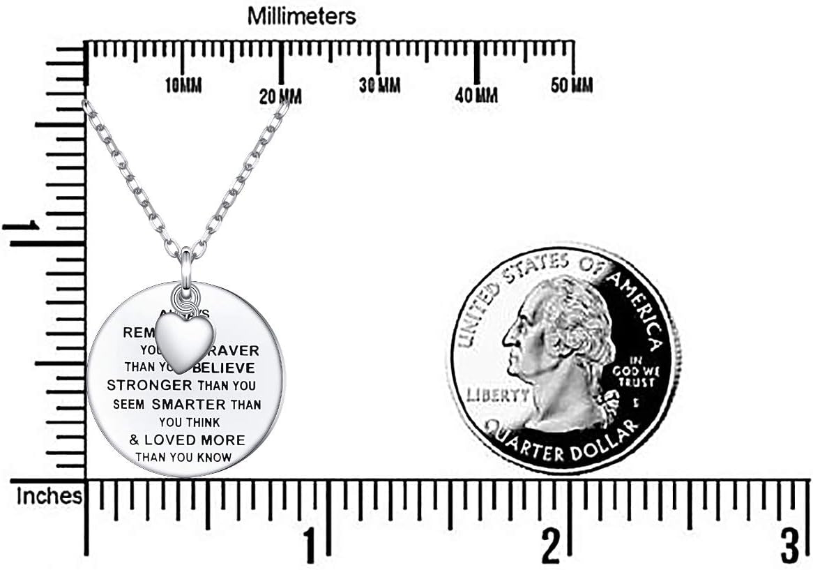 S925 Sterling Silver Inspirational Robin Motivational Bible Verse Pendant Necklace for Women Teen Braver Stronger Smarter Jewelry