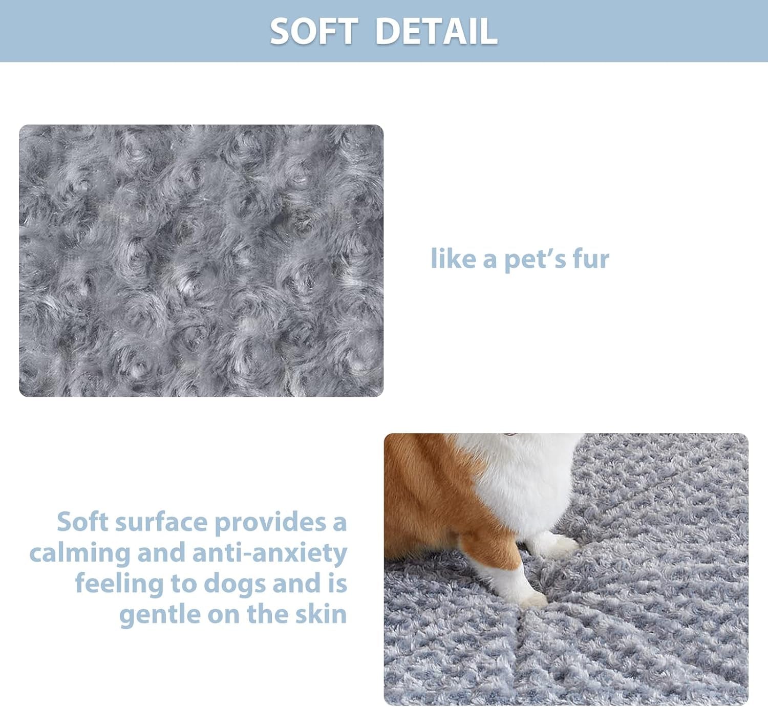 Orthopedic Large Dog Bed, Extra Large Waterproof Dog Bed with Removable Washable Cover & Anti-Slip Bottom,Egg Crate Foam Pet Bed Mat,Soft Rose Plush Pet Crate Mat