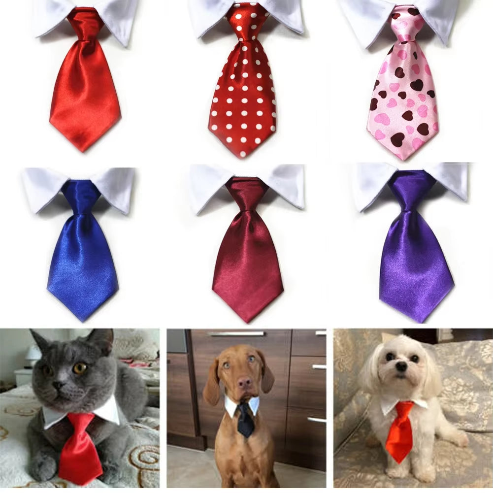 Pet Dog Cat Formal Necktie Tuxedo Bow Tie Black and Red Collar for Dog Cat Pet Accessories Suit for Small Medium Dogs and Cats