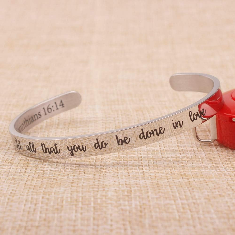 Christian Gifts for Women Inspirational Religious Bracelets for Women Her Girls Cuff Bangle Mens Bracelets Bible Verse Faith Baptism Gifts for Teenage Girls Mantra Quotes Engraved Jewelry
