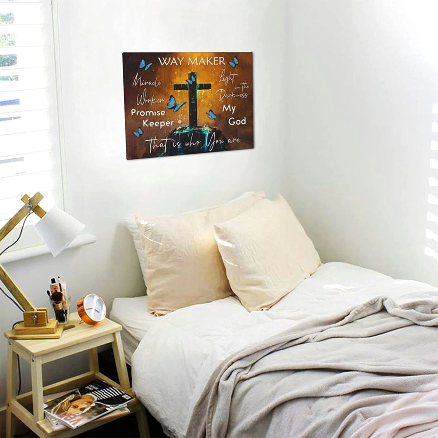 Christian Canvas Wall Art Bible Verse Wall Art Christian Wall Art Religious Wall Art Scripture Wall Art Bible Verses Wall Decor Inspirational Wall Art for Office Christian Posters 12X16Inch