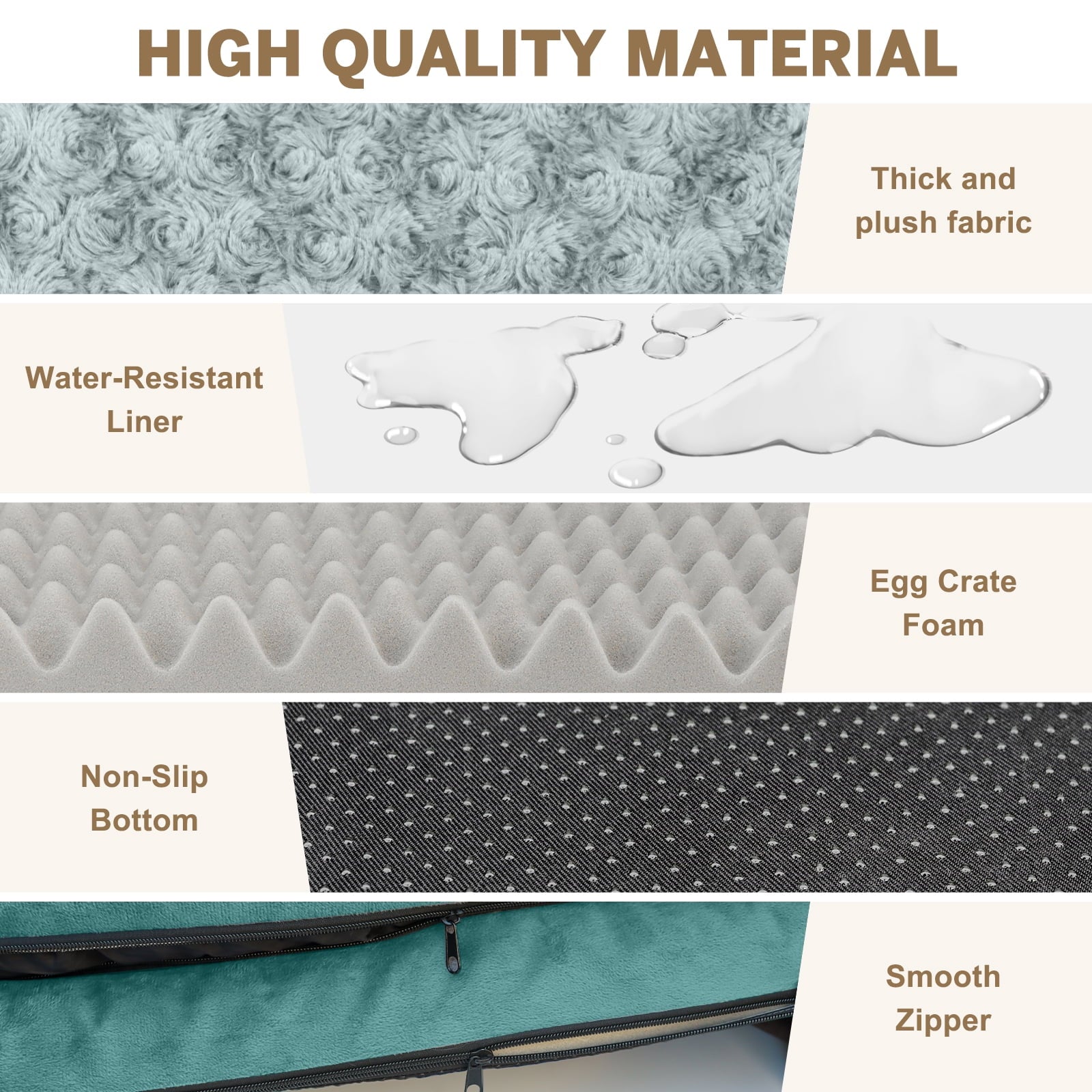 Dog Bed for Large Medium Small Dogs Orthopedic Waterproof Dog Sofa Bed Non Slip Pet Couch with Removable Washable Cover Supportive Foam M to XXL