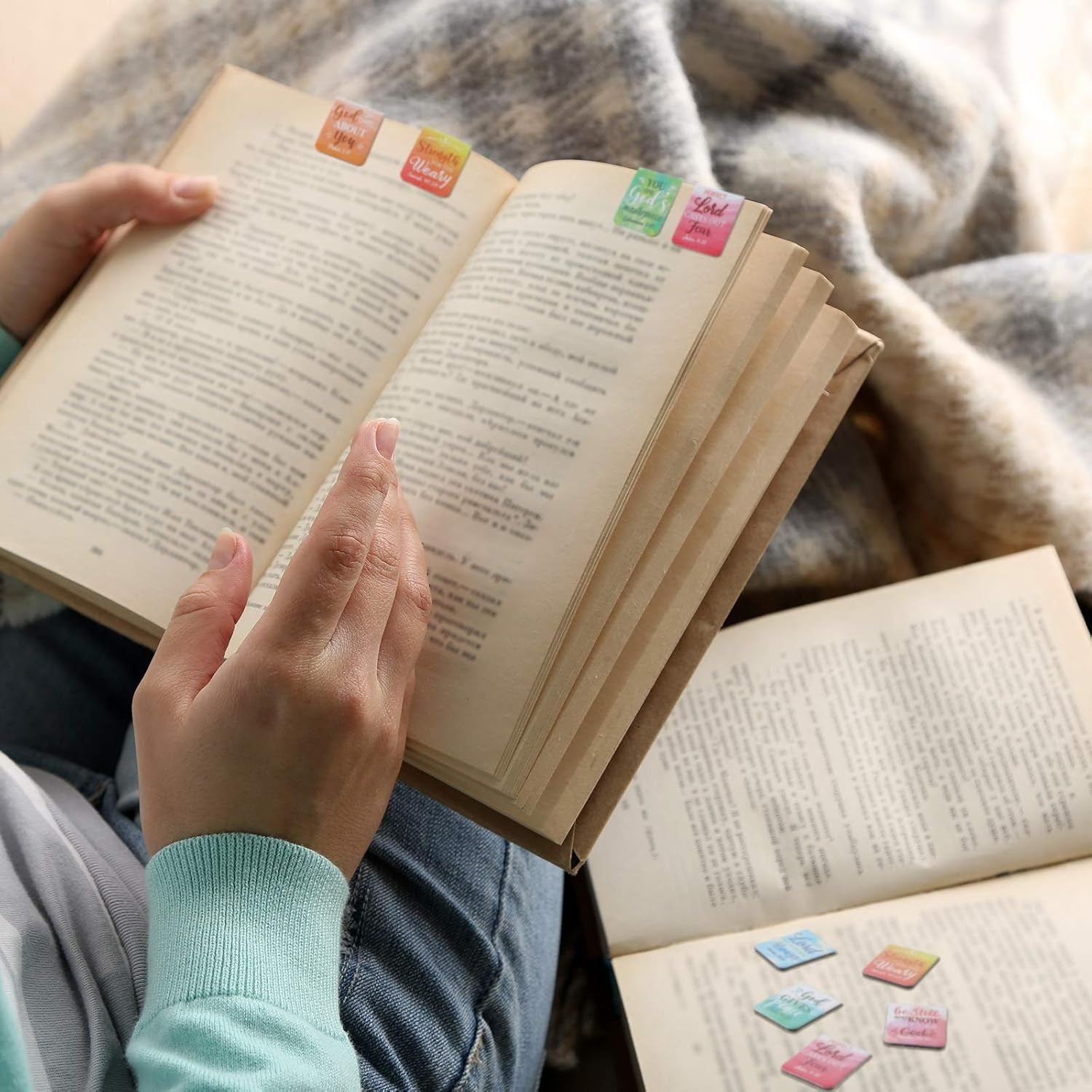 96 Pieces Bible Verse Magnetic Bookmarks 16 Styles Christian Magnet Book Markers