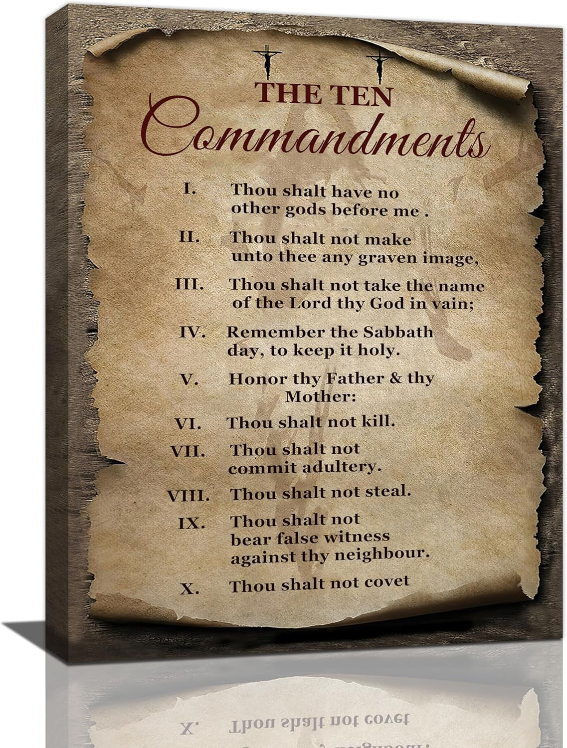 The Ten Commandments Wall Art 10 Commandments Bible Verse Christian Scripture Pi