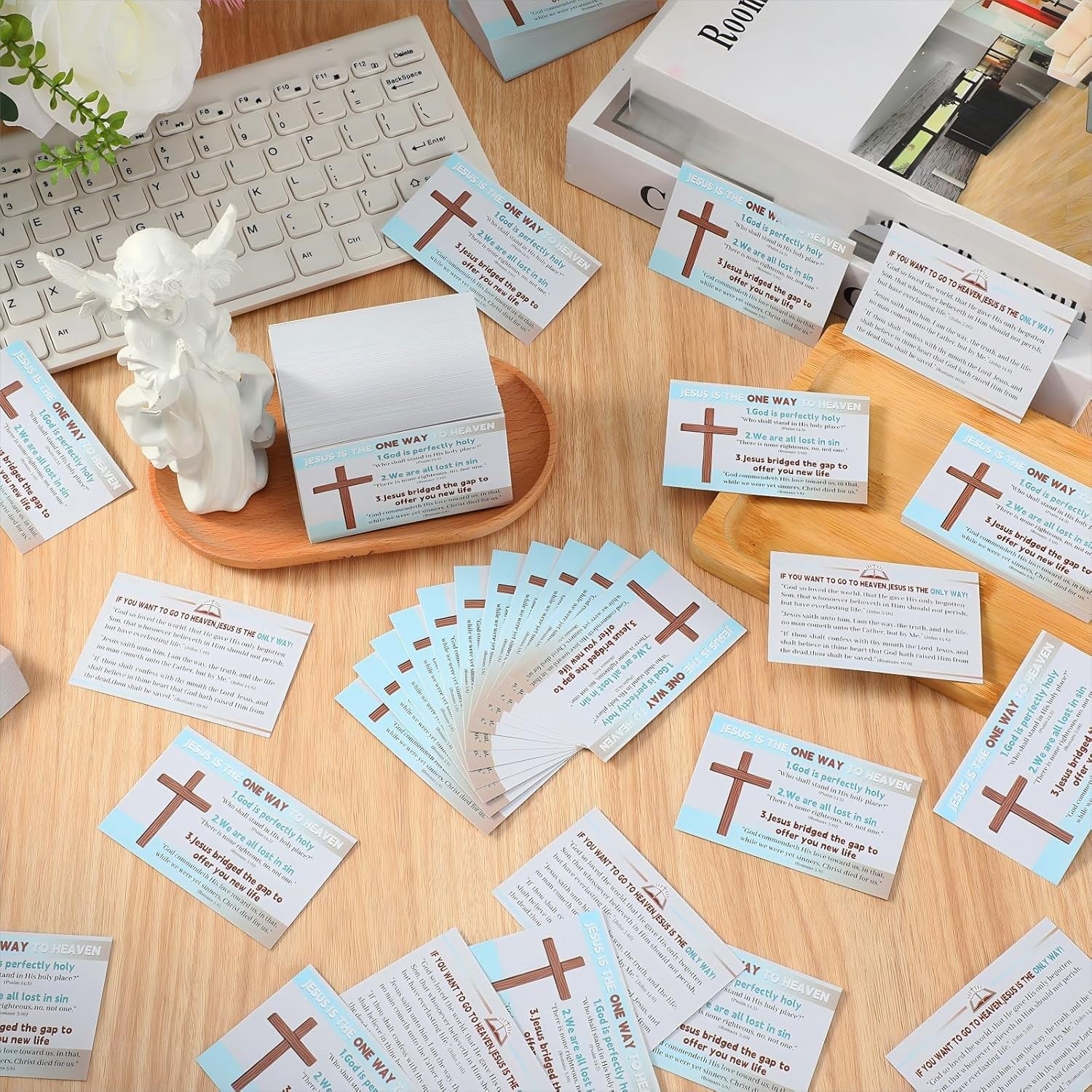 300 Pcs Gospel Tract Card Plan of Salvation Cards Bible Tracts Prayer Postcar...