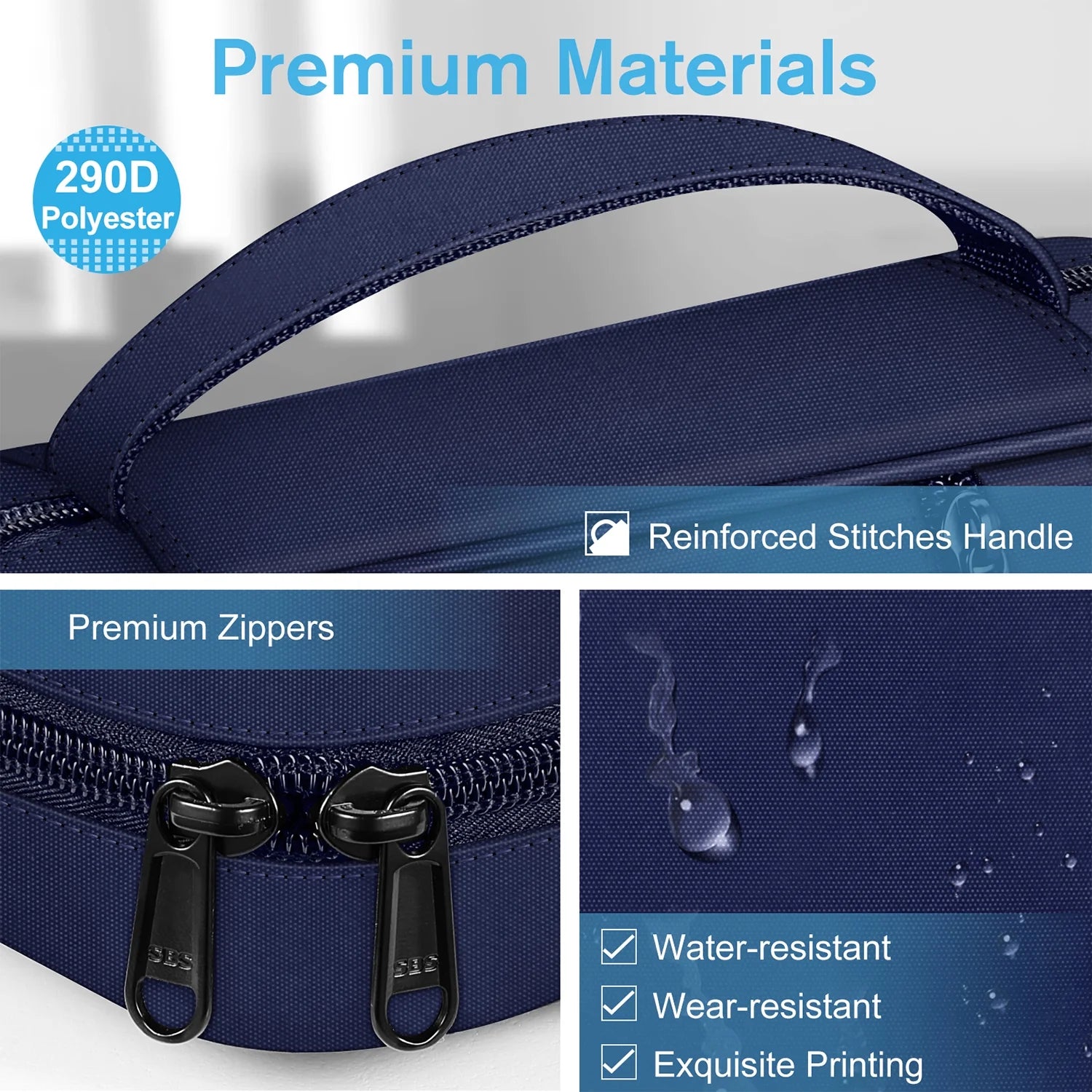 Bible Cover, Carrying Book Case Church Bag Bible Protective with Handle and Zippered Pocket, Perfect Gift for Men Women Father, Navy