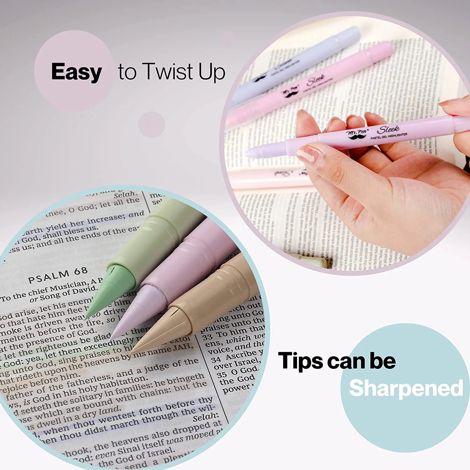 - Gel Highlighter, 8 Pack, Morandi Colors, Bible Highlighters No Bleed, Gel Highlighters for Bibles, Gel Highlighters Assorted Colors, Pastel Highlighter, Quick Dry Highlighter, Bible Markers