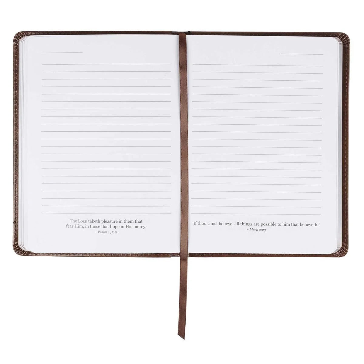 Classic Handy-Sized Journal for I Know the Plans Jeremiah 29:11 Bible Verse Inspirational Scripture Notebook W/Ribbon, Faux Leather Flexcover 240 Ruled Pages, Brown