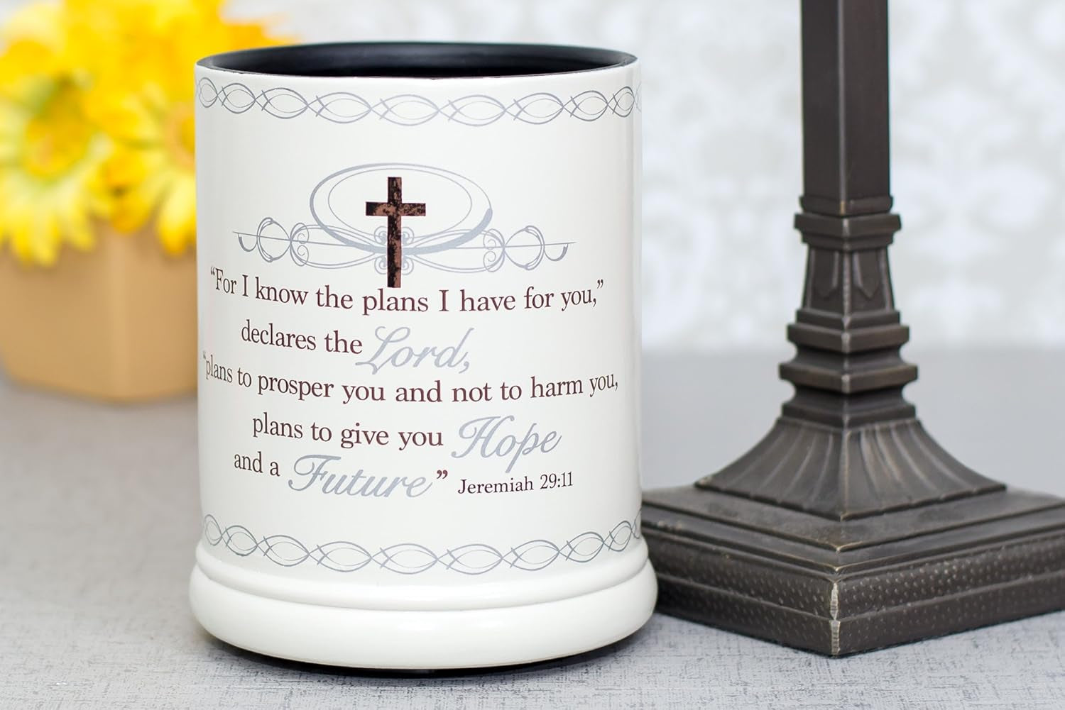 for I Know the Plans I Have for You Ceramic Stone Electric Large Jar Candle Warmer