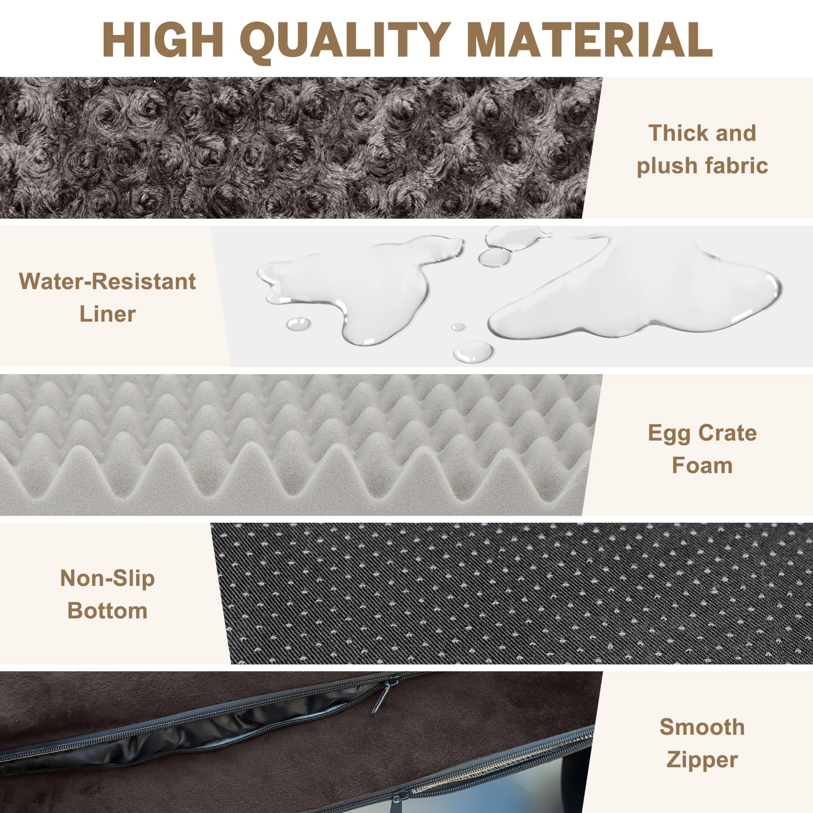 Large Dog Bed for Extra Large Dogs Waterproof Orthopedic Dog Sofa Bed Non Slip Pet Couch with Removable Washable Cover Supportive Foam M to XXL, Brown