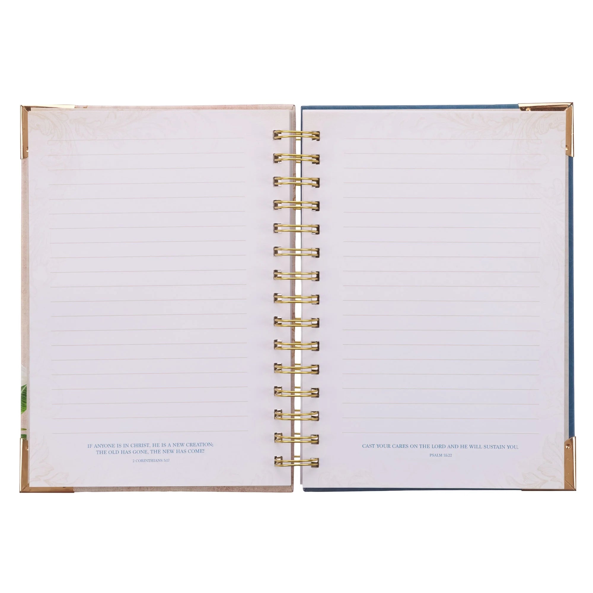 Journal W/Scripture for Women Hope in the Lord Isaiah 40:31 Butterfly Deep Ocean Blue 192 Ruled Pages, Large Hardcover Notebook, Wire Bound