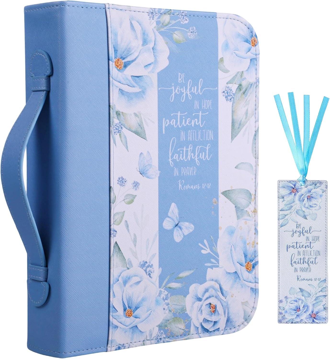 Bible Cover Case for Women PU Leather Woman Book Carrying Bag Bible Study Sipples Accessories with PU Bookmark Journaling Kit Christian Gifts