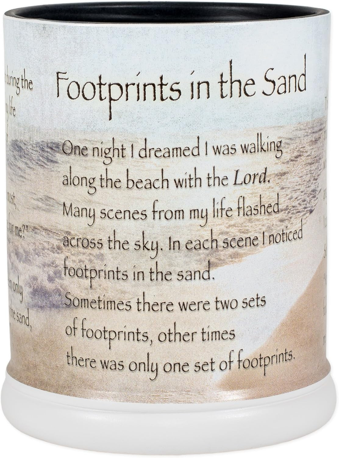 Footprints in the Sand Ceramic Stoneware Electric Large Jar Candle Warmer