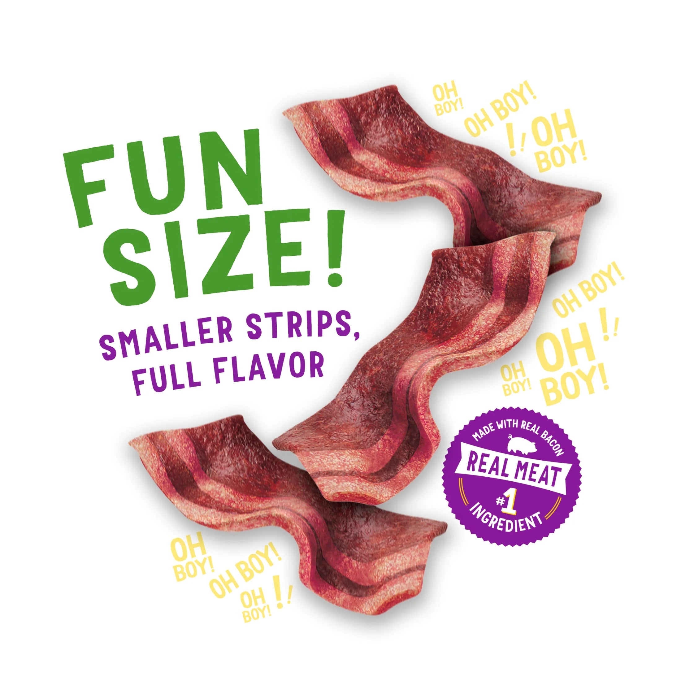 Purina  Strips Small Dog Treats Fun Size Original with Bacon Flavor Tender Chews, 6 Oz Pouch
