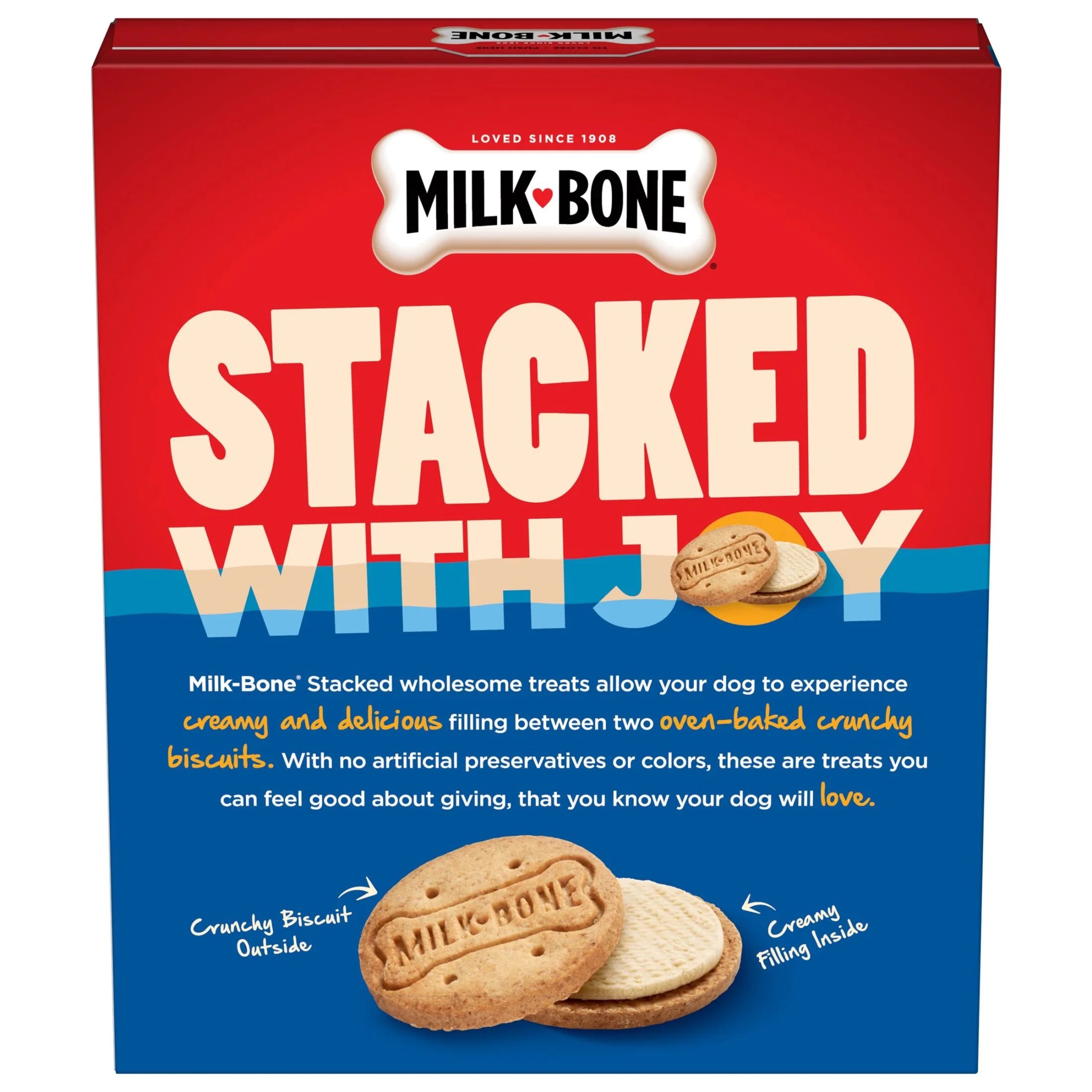 Milk Bone Stacked Dog Biscuits, Molasses & Peanut Butter Flavor, Naturally & Artificially Flavored, 10 Oz