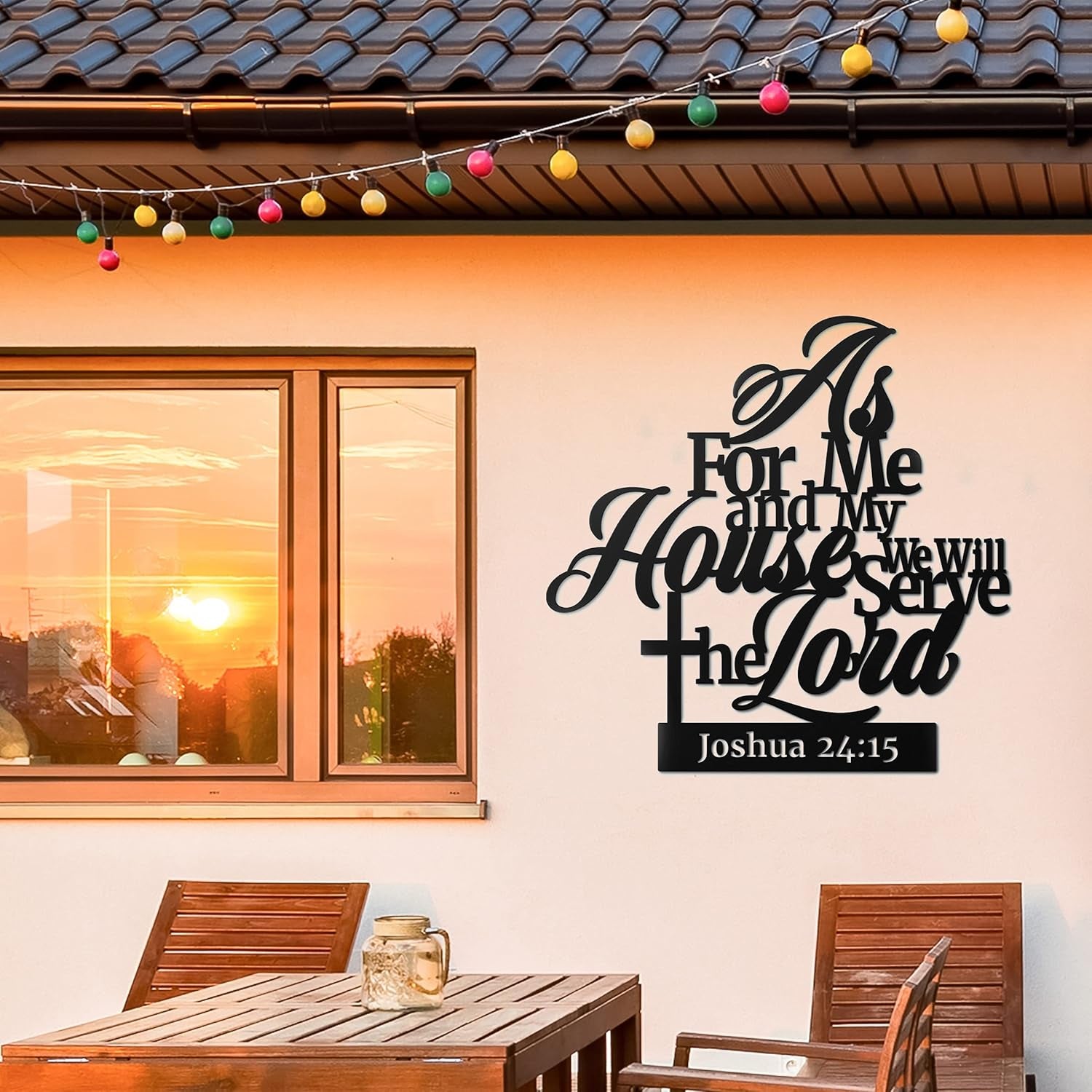 as for Me and My House Sign – Metal Bible Verses Wall Decor as for Me and My House Christian Wall Decor (Black 02)
