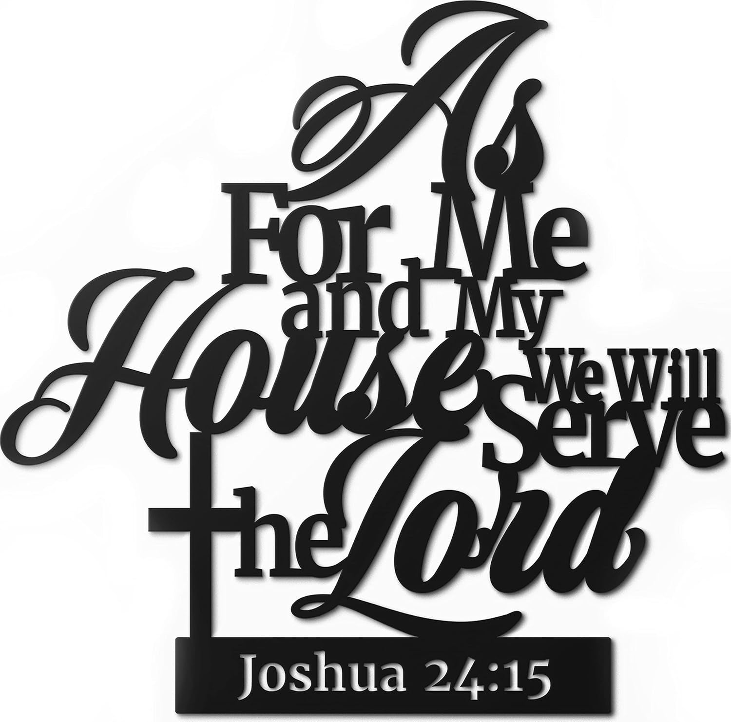 as for Me and My House Sign – Metal Bible Verses Wall Decor as for Me and My House Christian Wall Decor (Black 02)