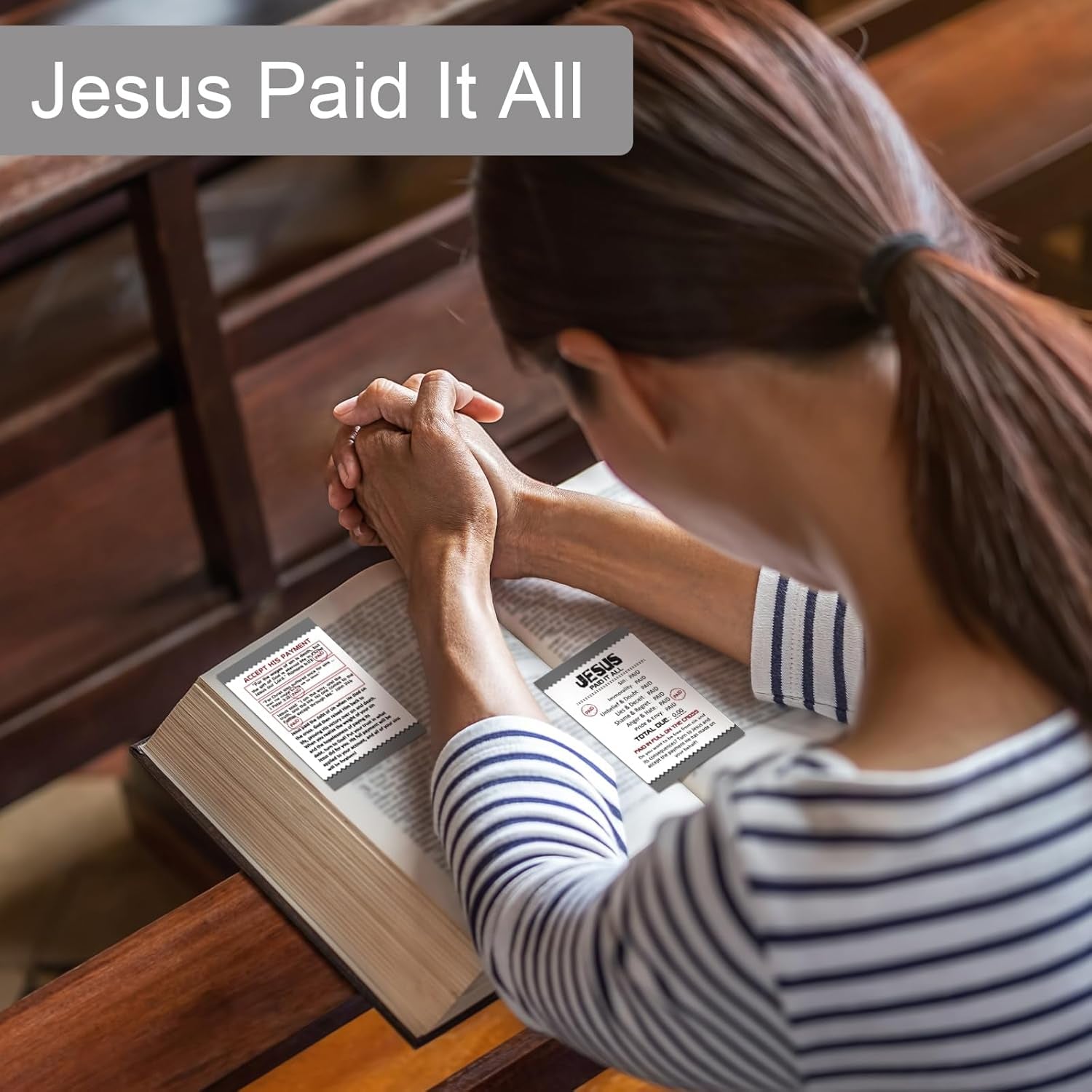 200 Pcs Gospel Tract Card Salvation Cards Pocket Holy Postcard Prayer Postcards