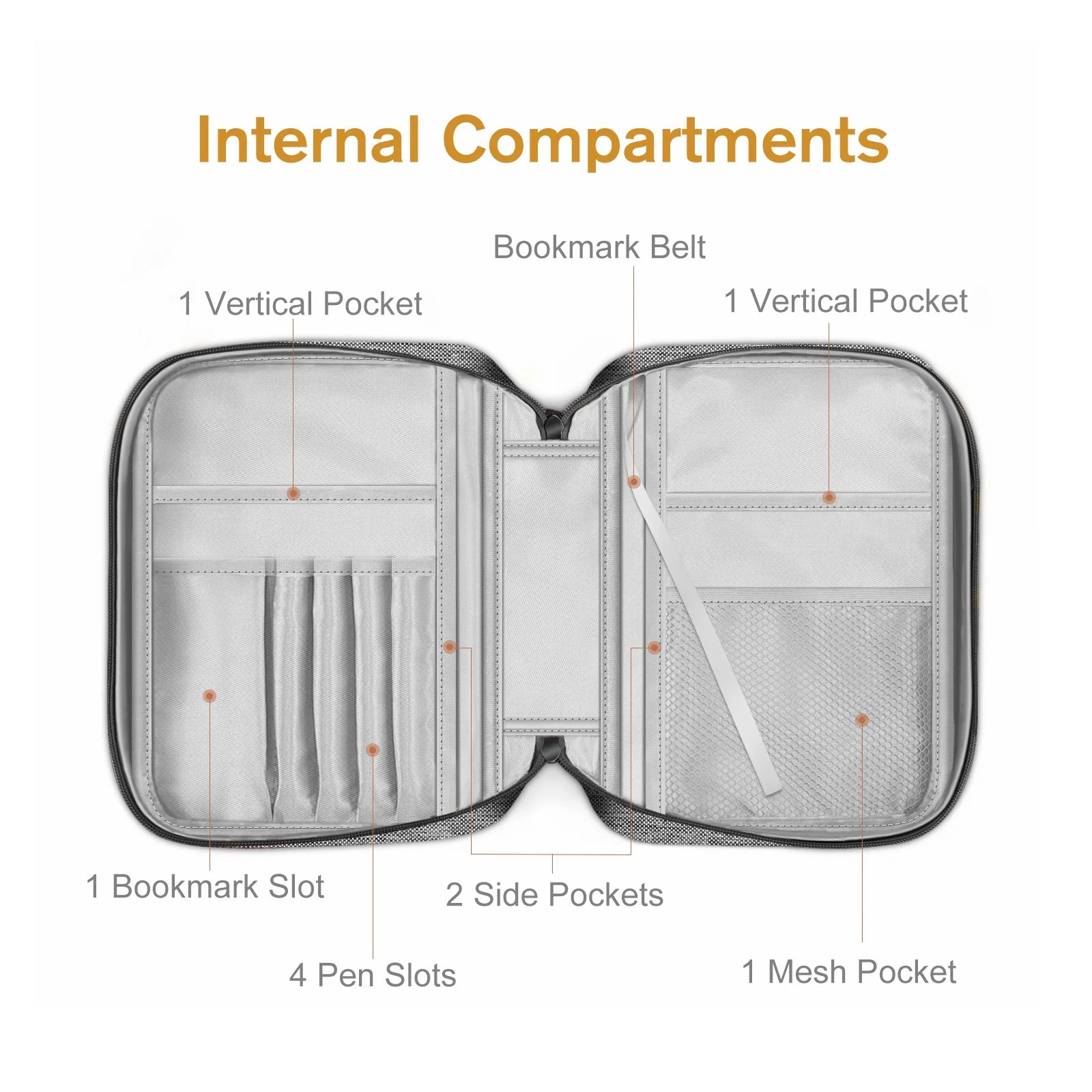 Bible Cover, Carrying Book Case Church Bag Bible Protective with Handle and Zippered Pocket, Perfect Gift for Men Women Father, Gray