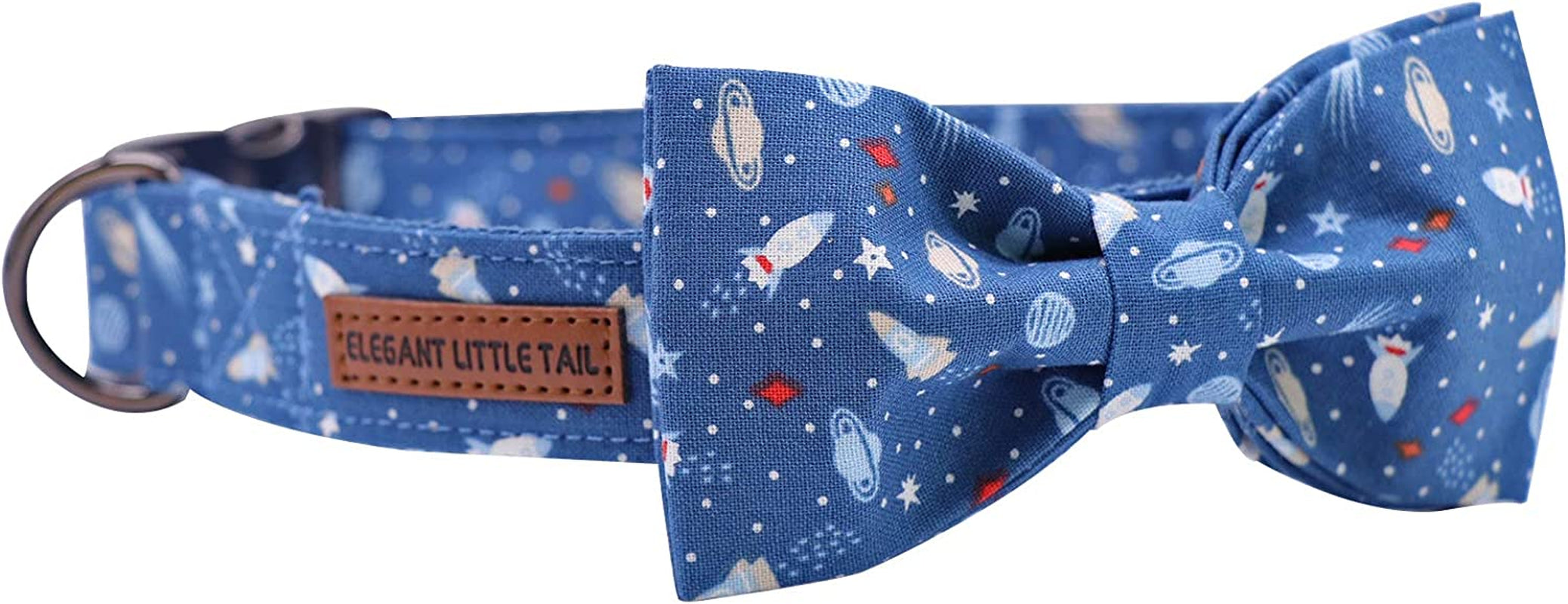 Dog Collar with Bow, Cotton & Webbing, Bowtie Dog Collar, Adjustable Dog Collars for Small Medium Large Dogs and Cats