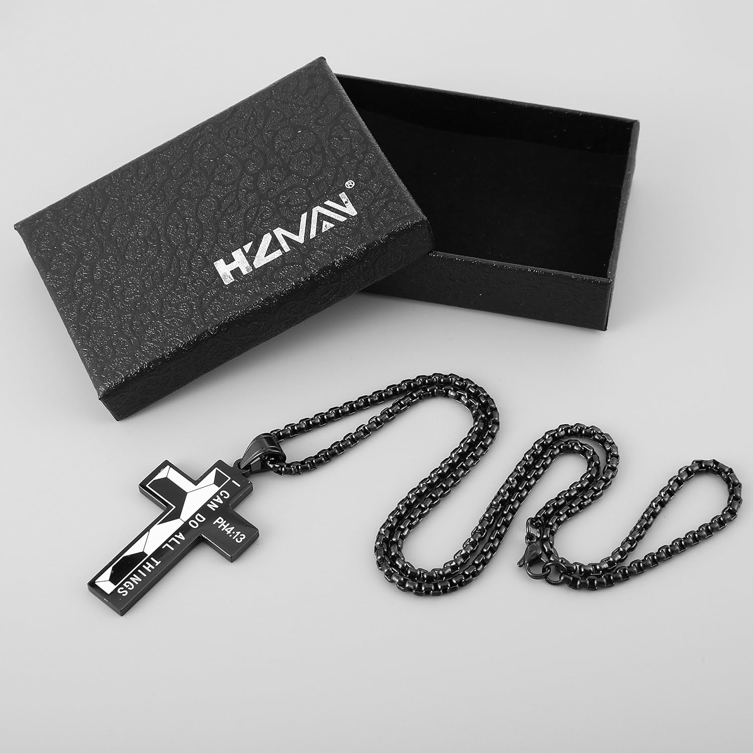 Stainless Steel Soccer Cross Necklace for Bible Necklace for Men PH 4:13 I CAN DO All THINGS