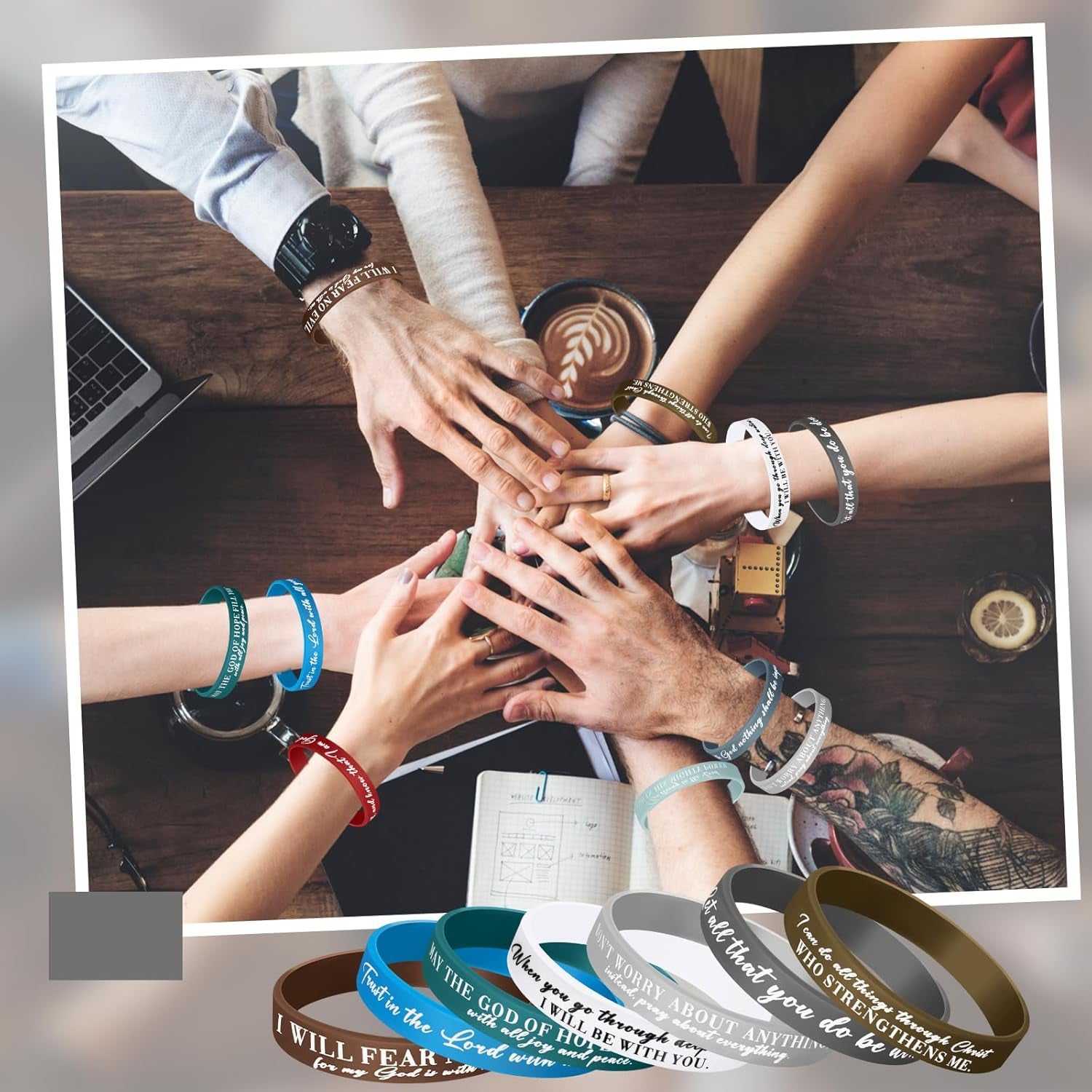 Bible Verses Bracelets Bulk Scripture Silicone Wristbands Inspirational Motivati