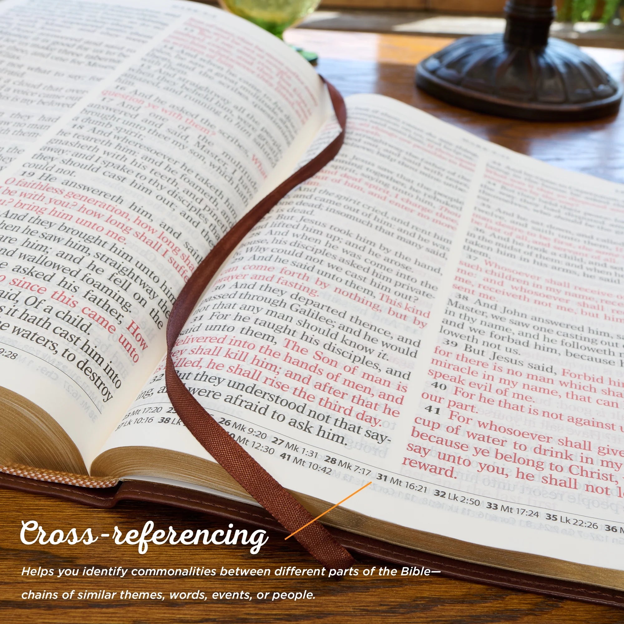 KJV Holy Bible, Super Giant Print Faux Leather Red Letter Edition - Thumb Index & Ribbon Marker, King James Version, Gray/Black