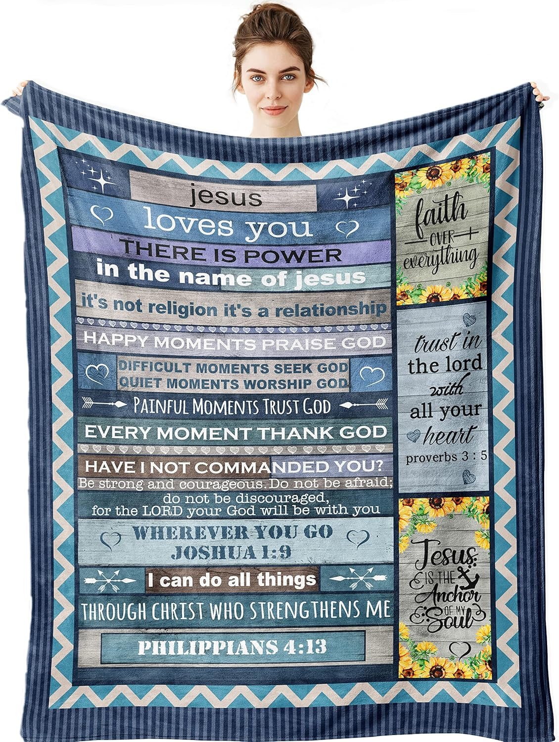 Christian Gifts for Women Faith - Religious Gifts for Women Men 60"X50" Blanket - Inspirational Gifts for Women - Spiritual Gifts for Women - Catholic Gift Ideas - Get Well Soon Throw Blankets