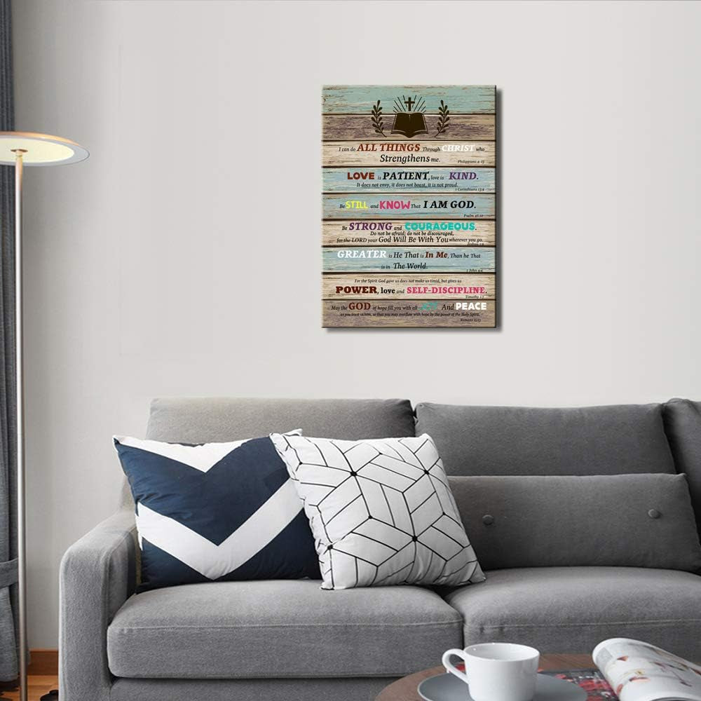 Bible Verse Christian Wall Decor Scripture Inspirational Wall Art for Living Room Bathroom Rustic Religious Gifts Teen Room Decor Be Still and Know That I Am God