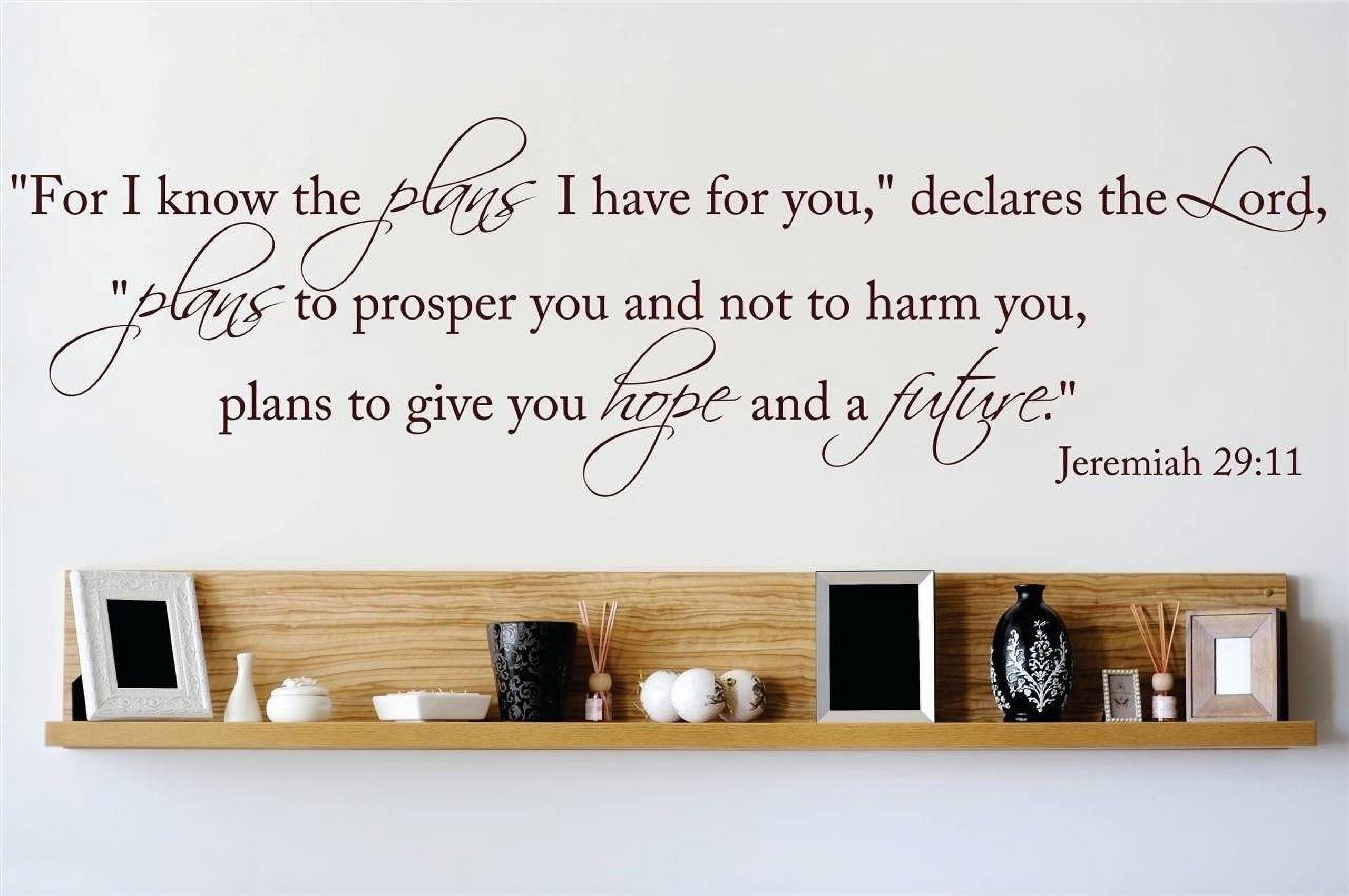 Jeremiah 29:11 Bible Scripture Wall Decal Vinyl Sticker