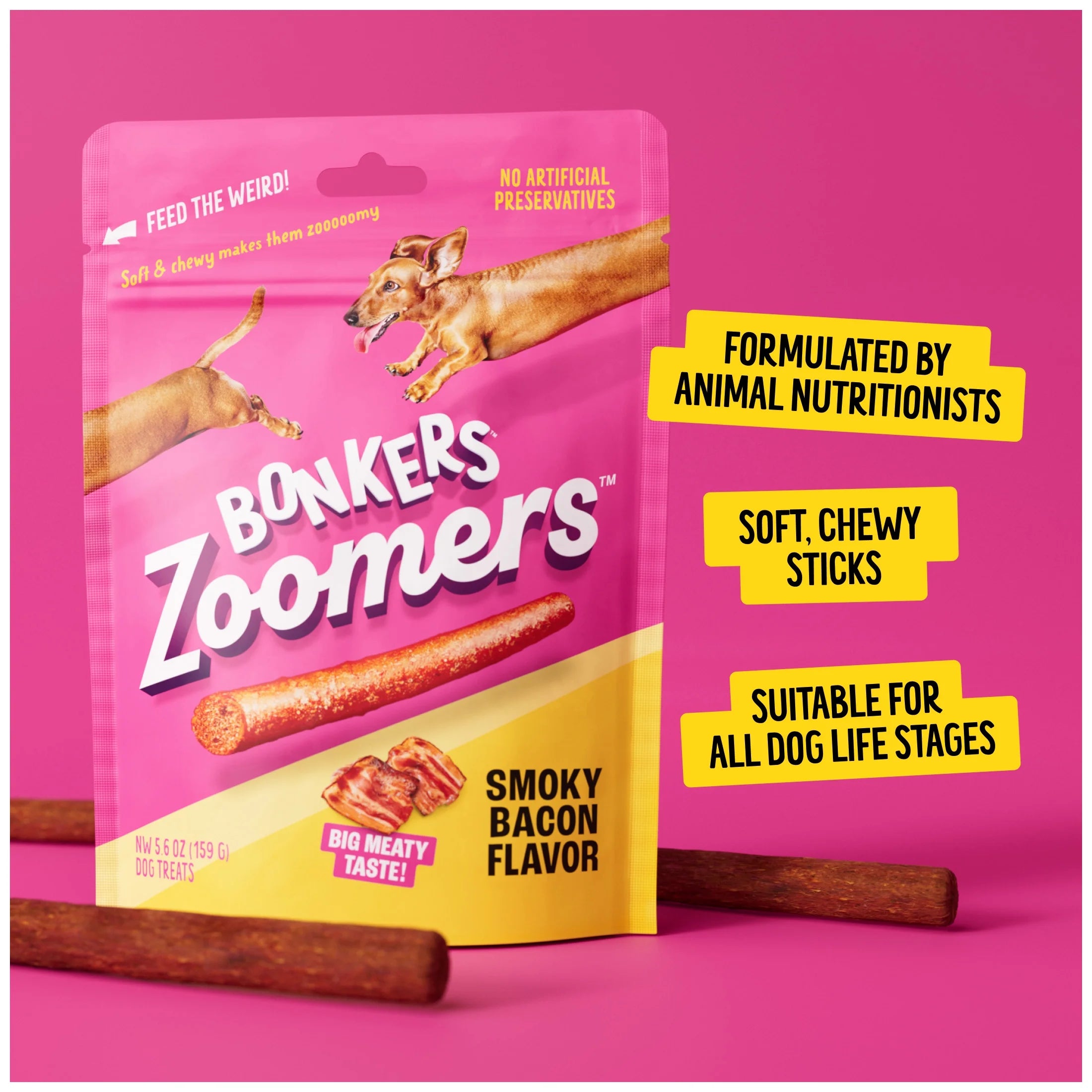 Zoomers Dog Treats, Smoky Bacon Flavor, Soft & Chewy Dog Snacks, Treats for Dogs, 22 Oz Bag
