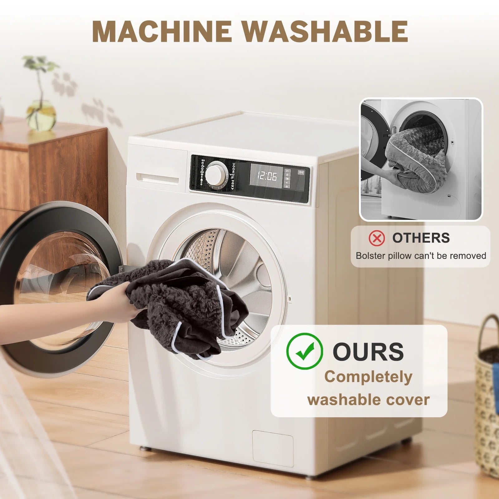 Large Dog Bed for Extra Large Dogs Waterproof Orthopedic Dog Sofa Bed Non Slip Pet Couch with Removable Washable Cover Supportive Foam M to XXL, Brown