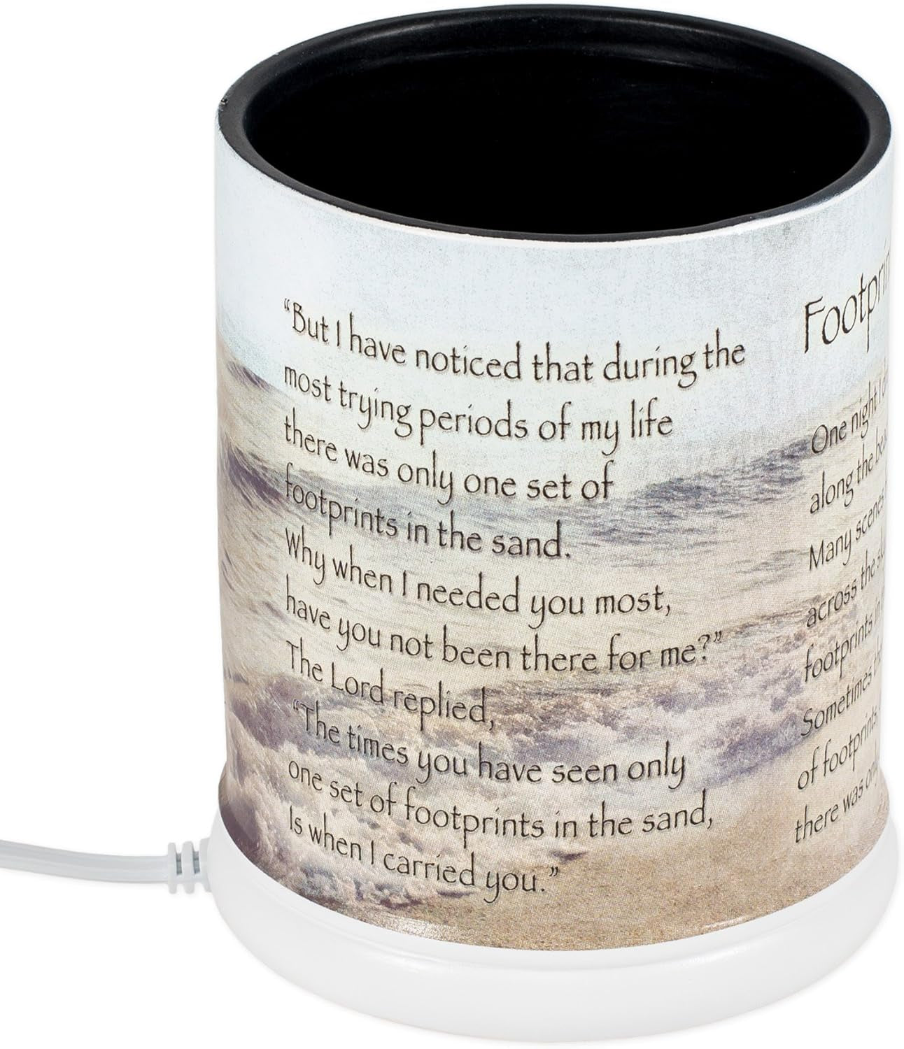 Footprints in the Sand Ceramic Stoneware Electric Large Jar Candle Warmer