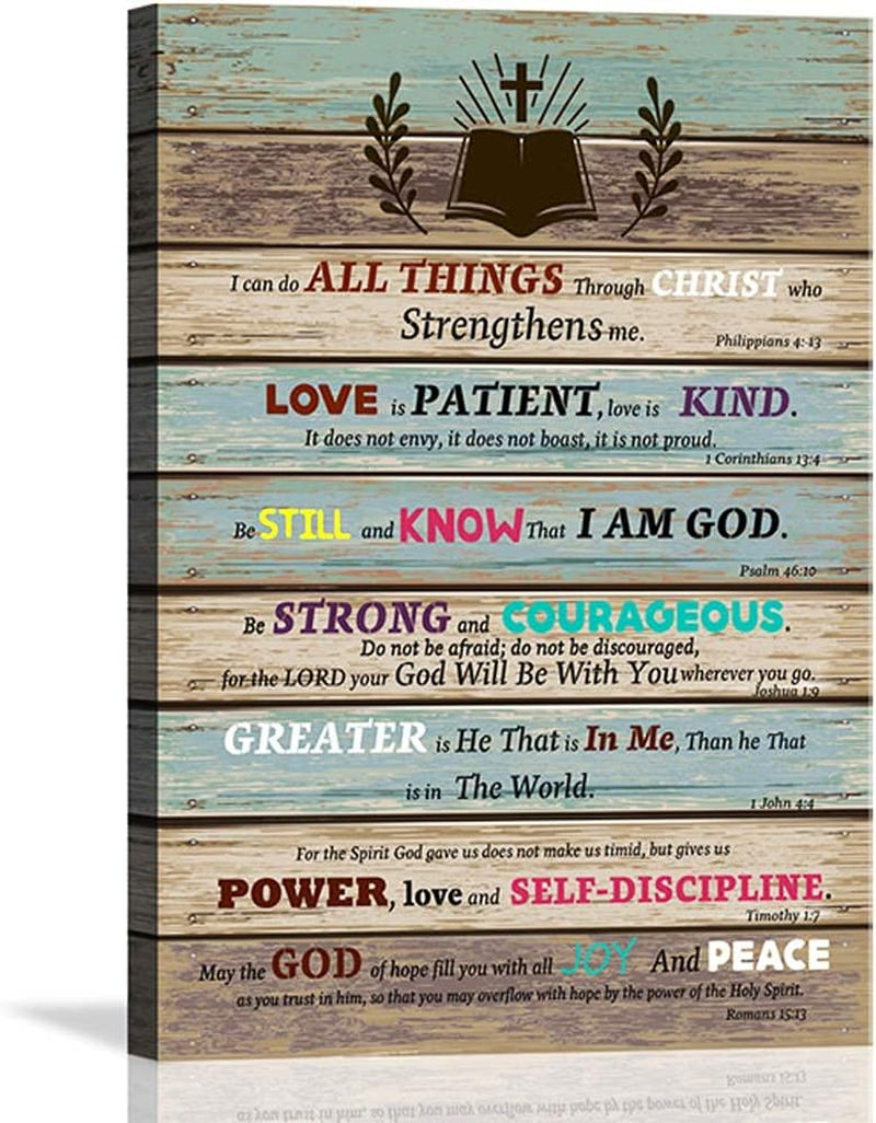 Bible Verse Christian Wall Decor Scripture Inspirational Wall Art for Living Room Bathroom Rustic Religious Gifts Teen Room Decor Be Still and Know That I Am God