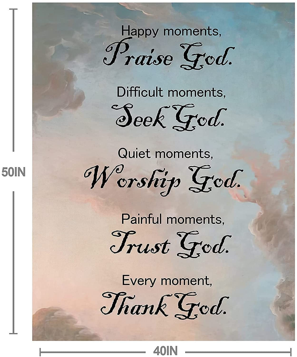 Healing Throw Blanket with Inspirational Prayers - Soft 40X50 Gift for Women Men