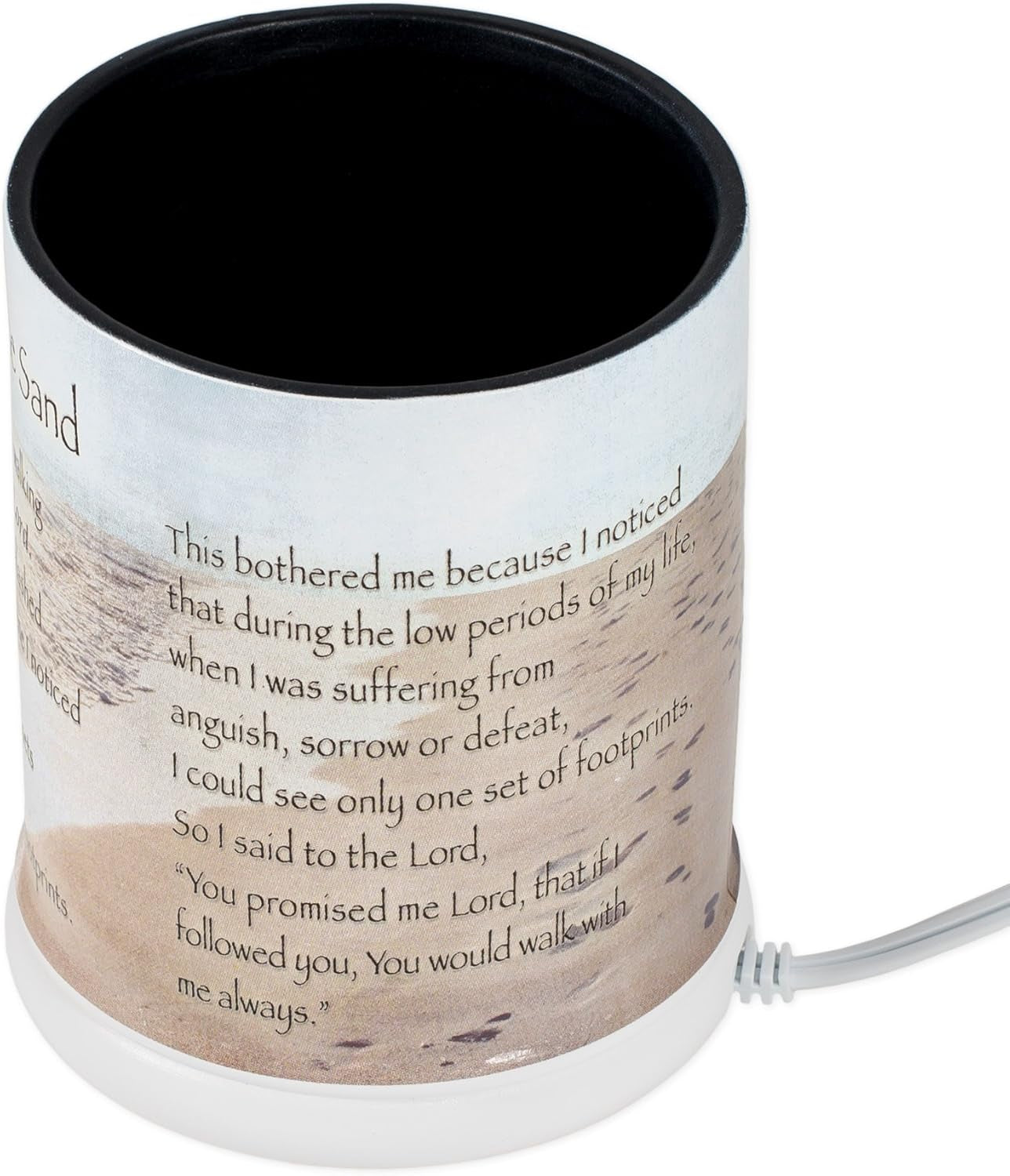 Footprints in the Sand Ceramic Stoneware Electric Large Jar Candle Warmer