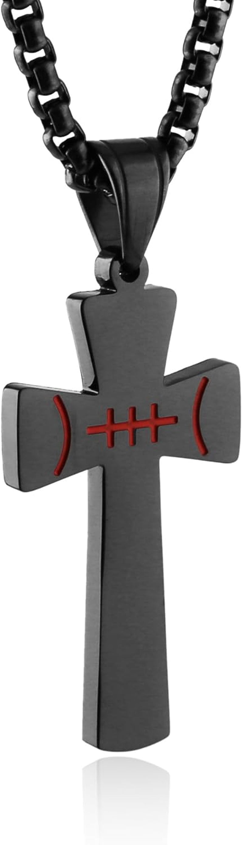 Basketball Football Soccer Cross Pendant, I CAN DO ALL THINGS STRENGTH Bible Verse Stainless Steel Necklace