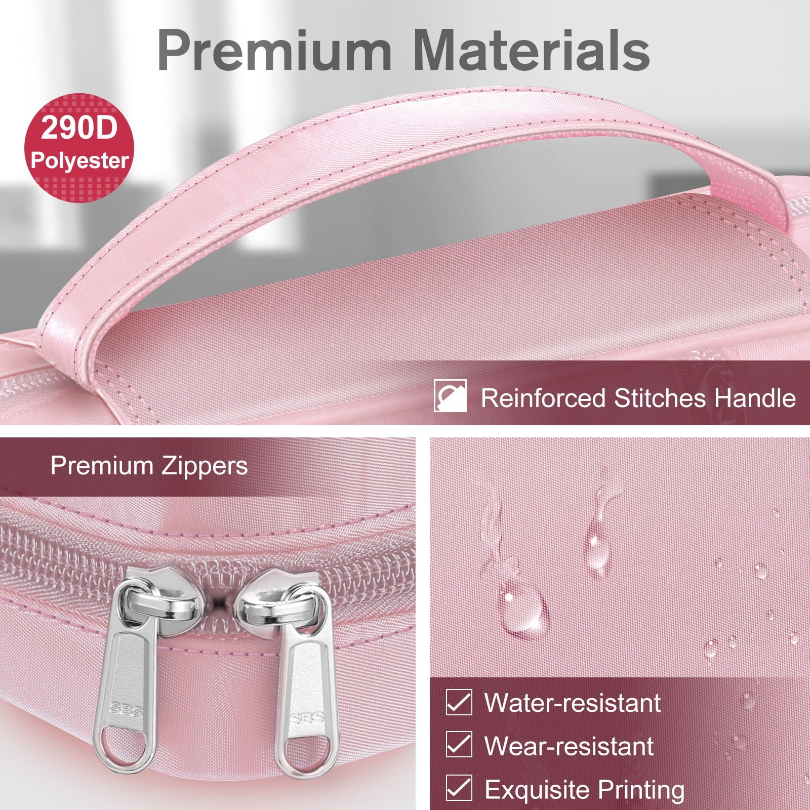 Bible Cover, Carrying Book Case Church Bag Bible Protective with Handle and Zippered Pocket, Perfect Gift for Men Women Father, Rose Gold