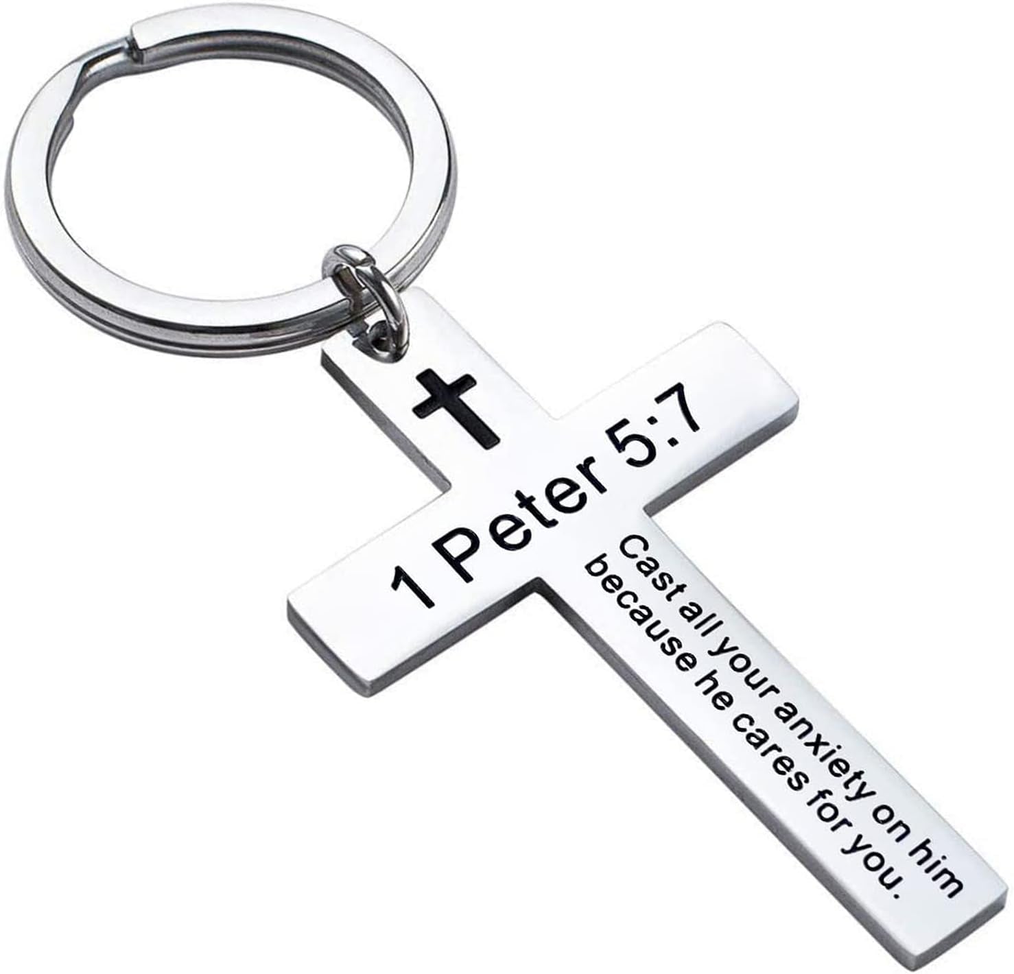 Bible Verse Keychain Christian Cross Keychain for Women, Cross Key Chain for Men Religious Scripture
