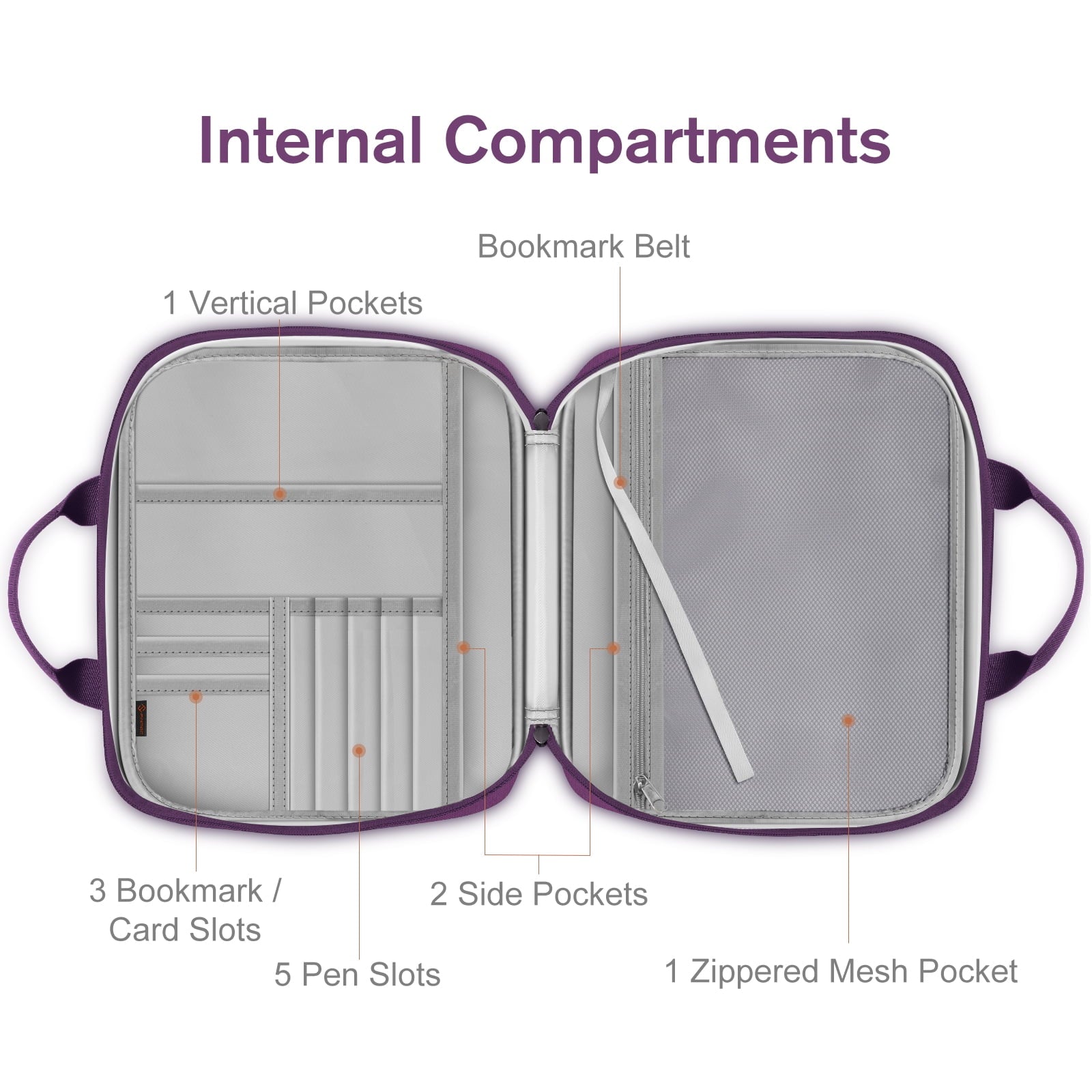 Extra Large Bible Cover, Carrying Book Case Church Bag Bible Protective with Detachable Shoulder Strap & Zippered Pocket, Gift for Men Women, Purple