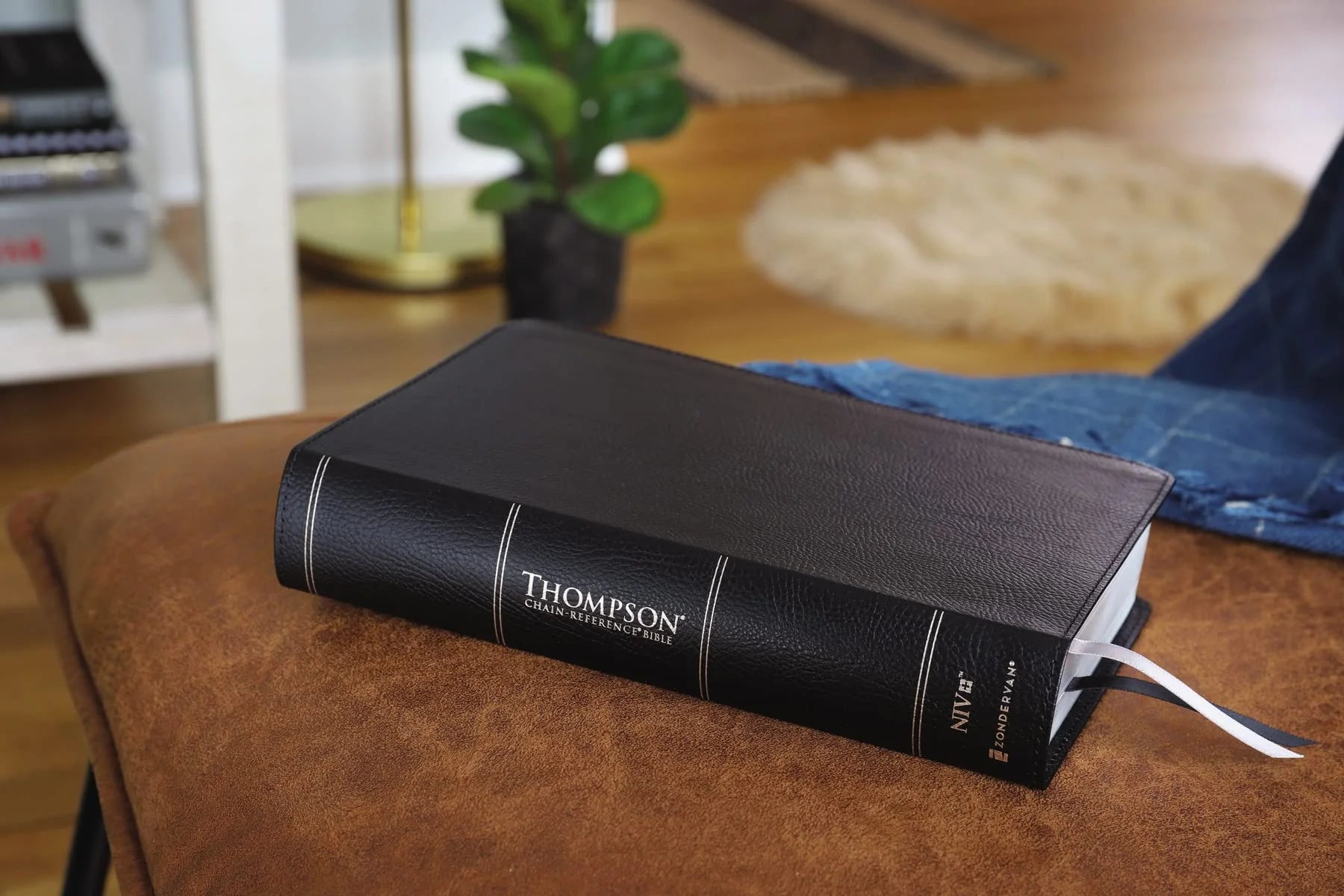 Niv, Thompson Chain-Reference Bible, Handy Size, European Bonded Leather, Black, Red Letter, Comfort Print, (Hardcover)