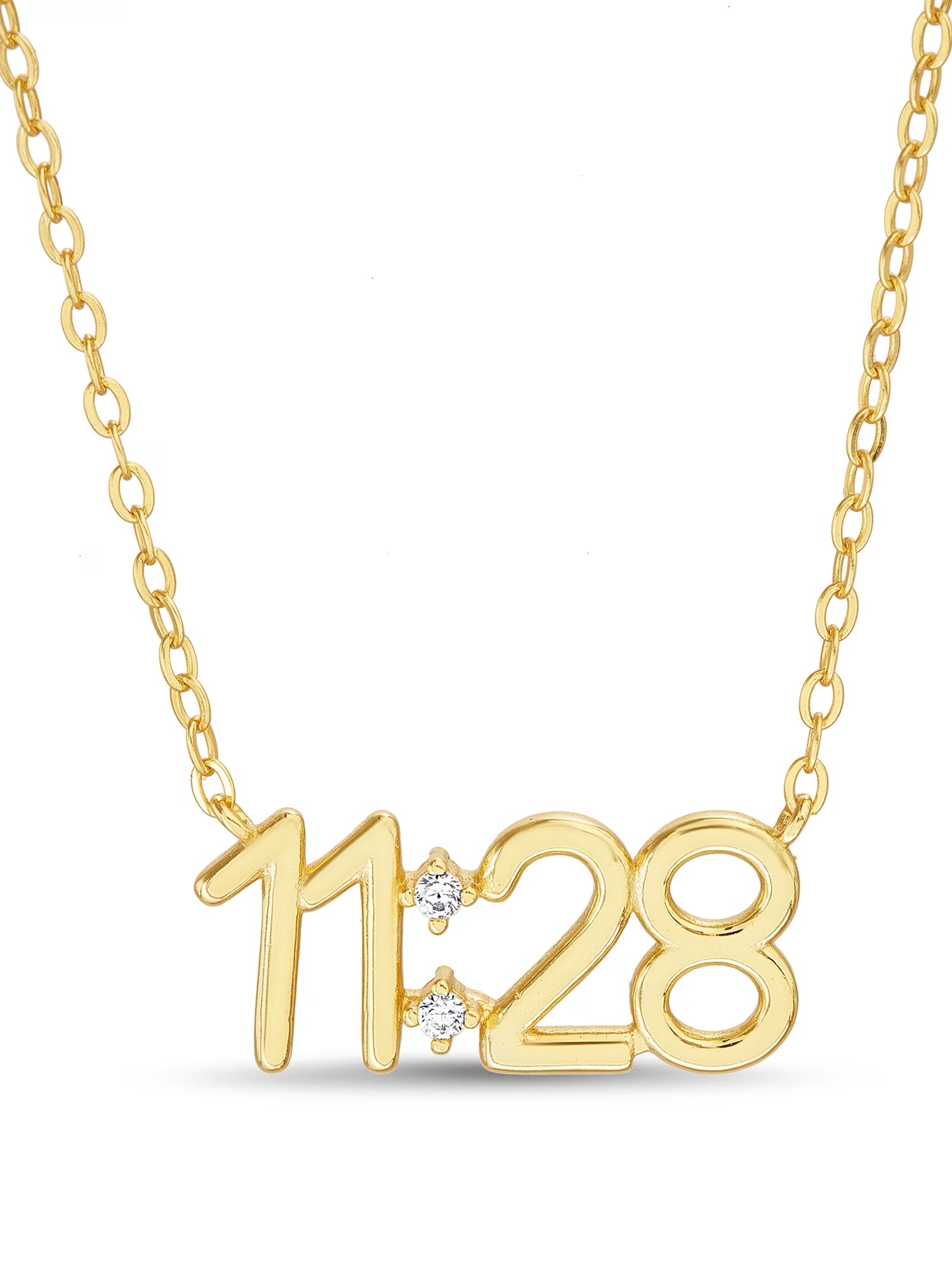 Sterling Silver 14K Gold-Plated Bible Verse Matthew 11:28 16"+2" Necklace