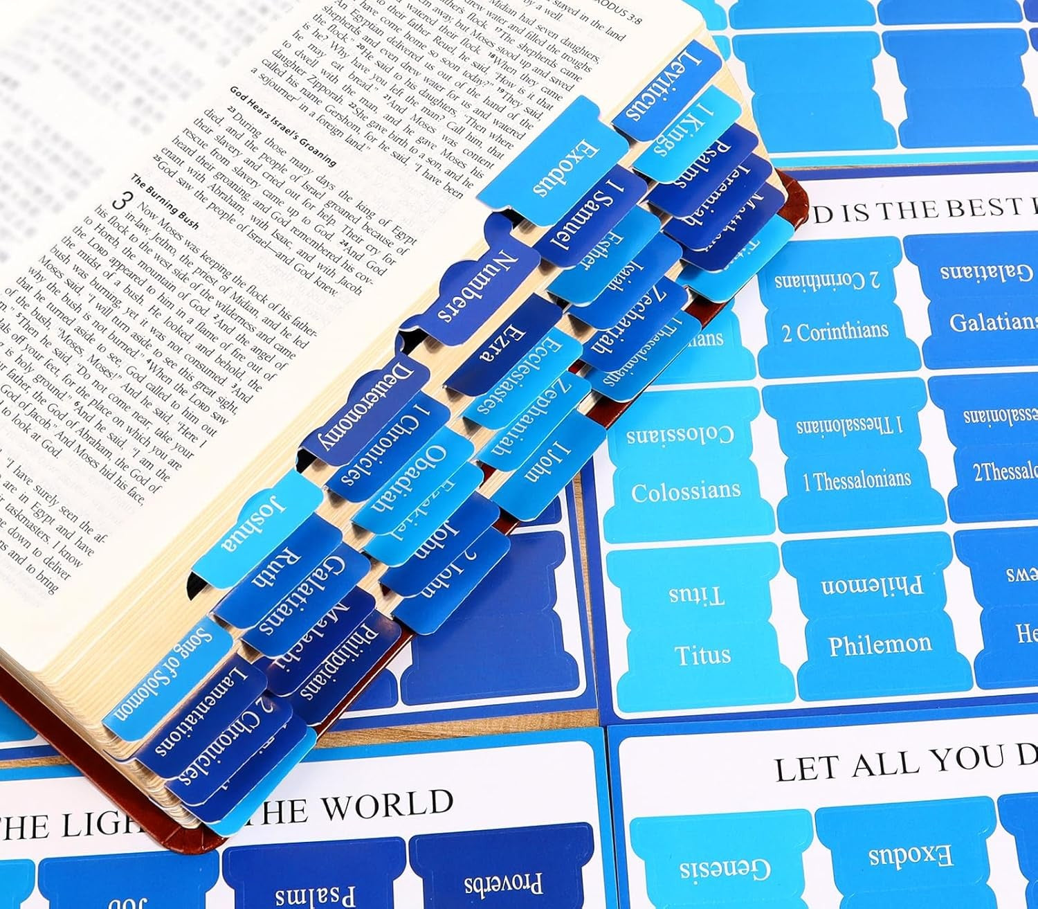 Blue Bible Tabs for Men'S Bible Studies & Small Groups, Large Print Tabs Fits NI