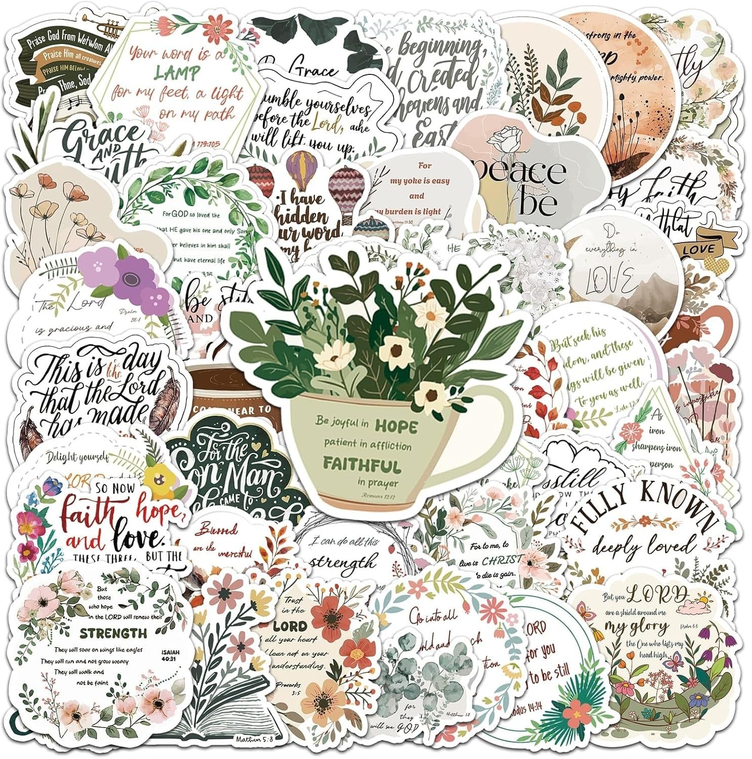 50Pcs Bible Verse Stickers, Inspirational Jesus Sticker, Christian