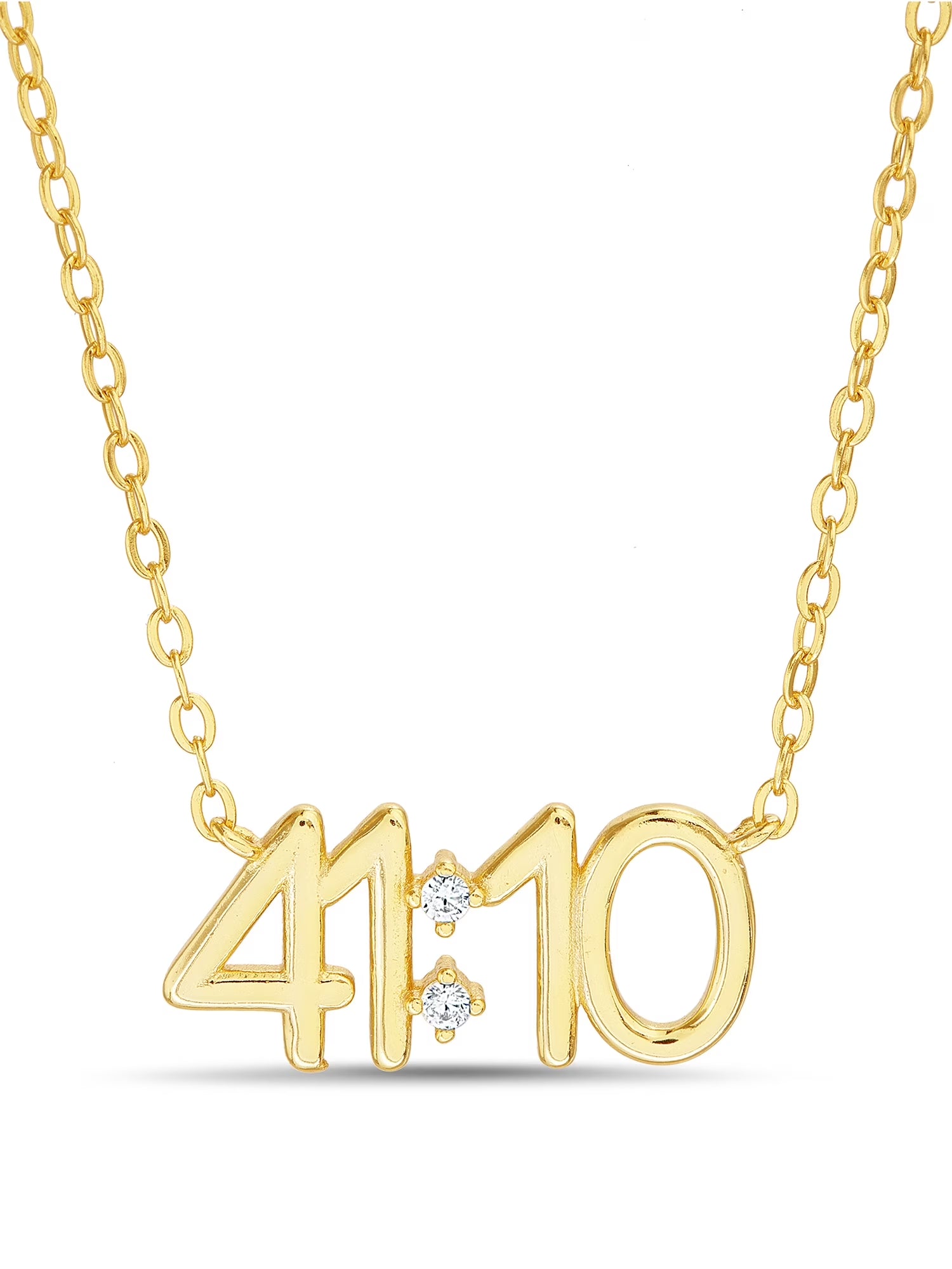 Sterling Silver 14K Gold-Plated Bible Verse Isaiah 41:10 16"+2" Necklace