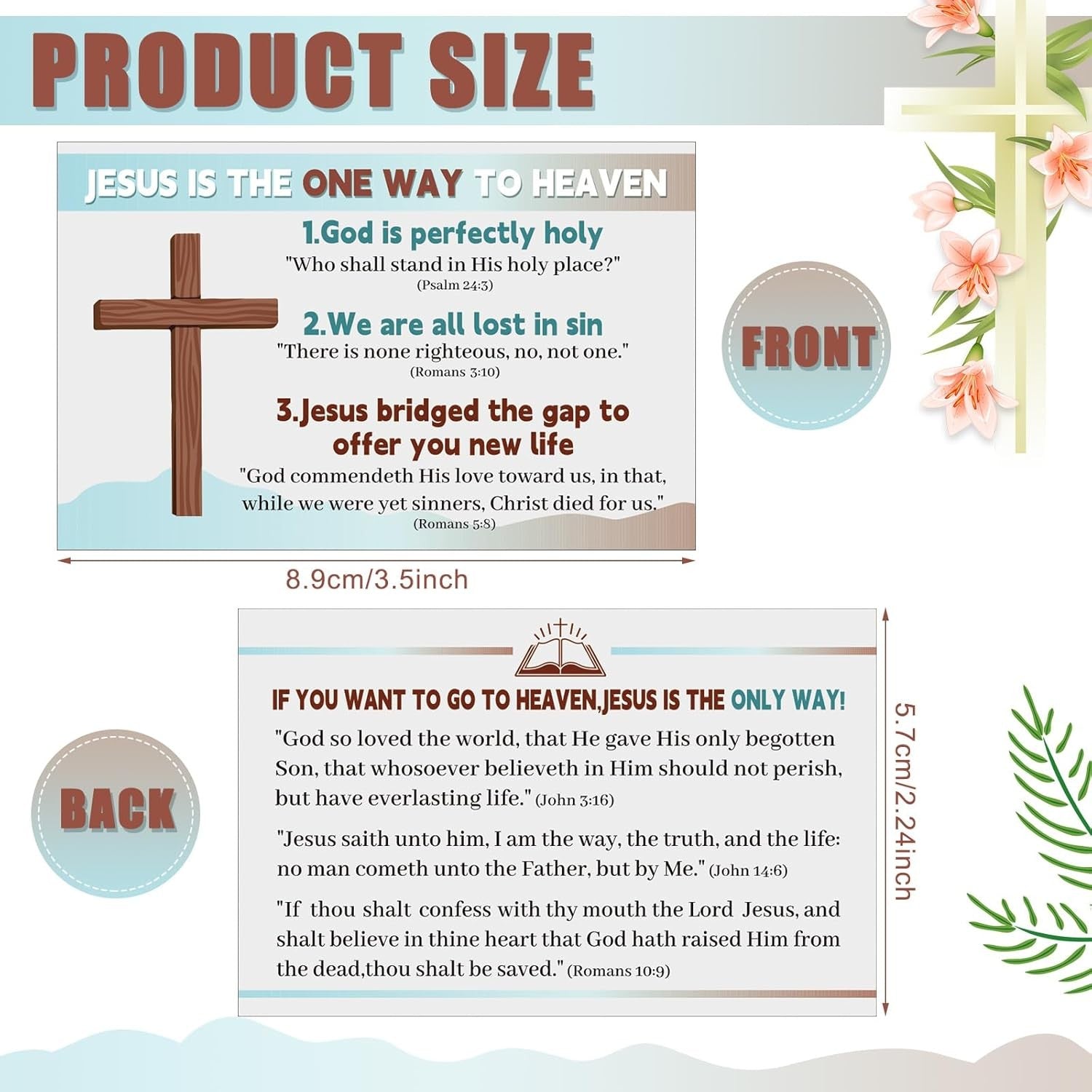 300 Pcs Gospel Tract Card Plan of Salvation Cards Bible Tracts Prayer Postcar...