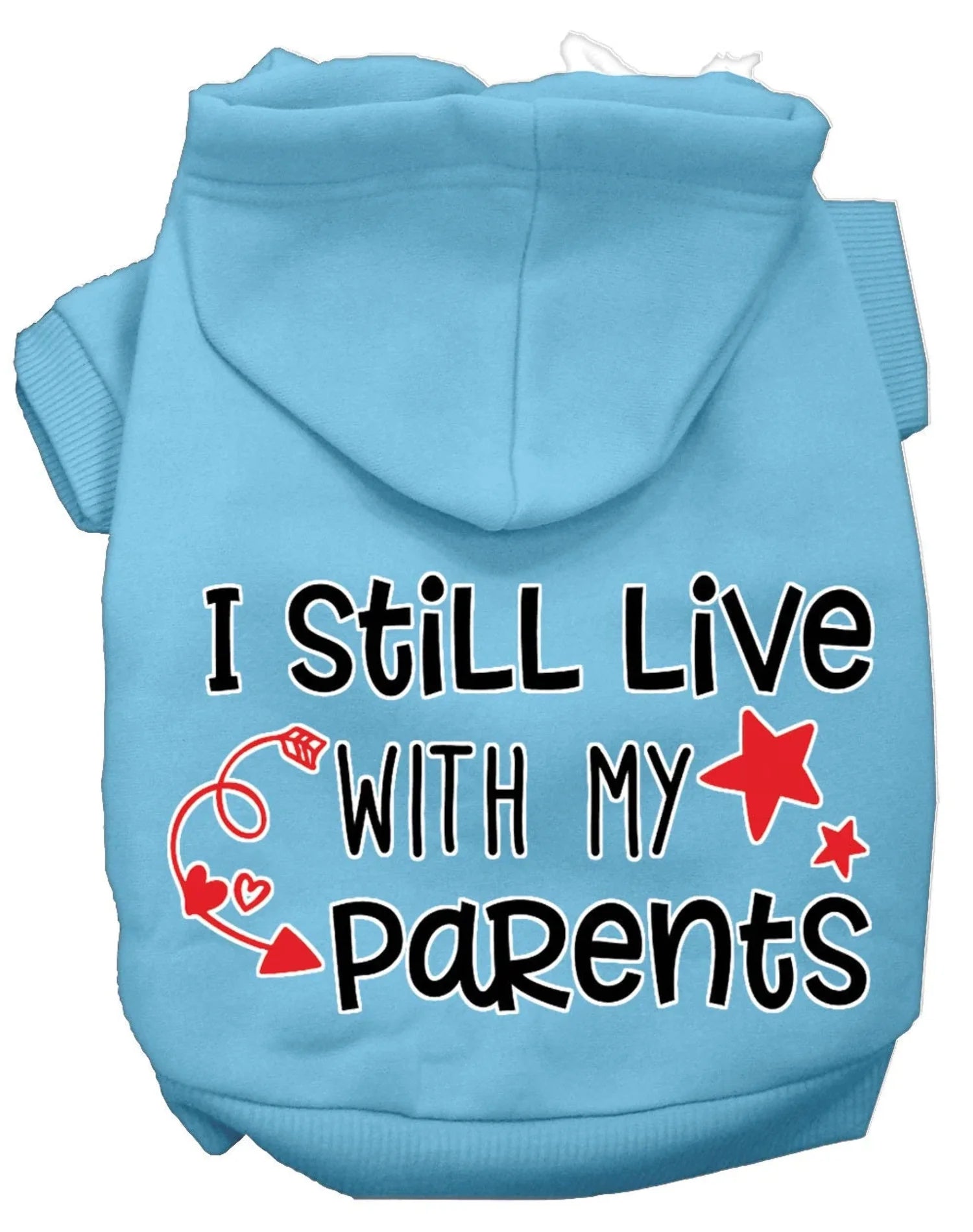 Pet, Dog Cat Hoodie Screen Printed, "I Still Live with My Parents"