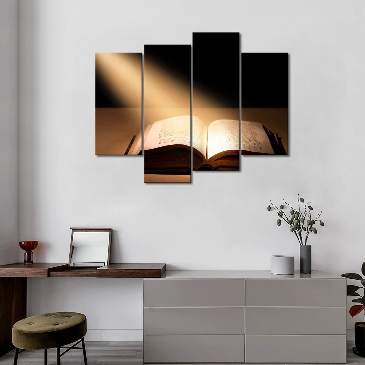 Holy Bible Wall Art Christian Jesus Canvas Painting the Picture Print on Canv...