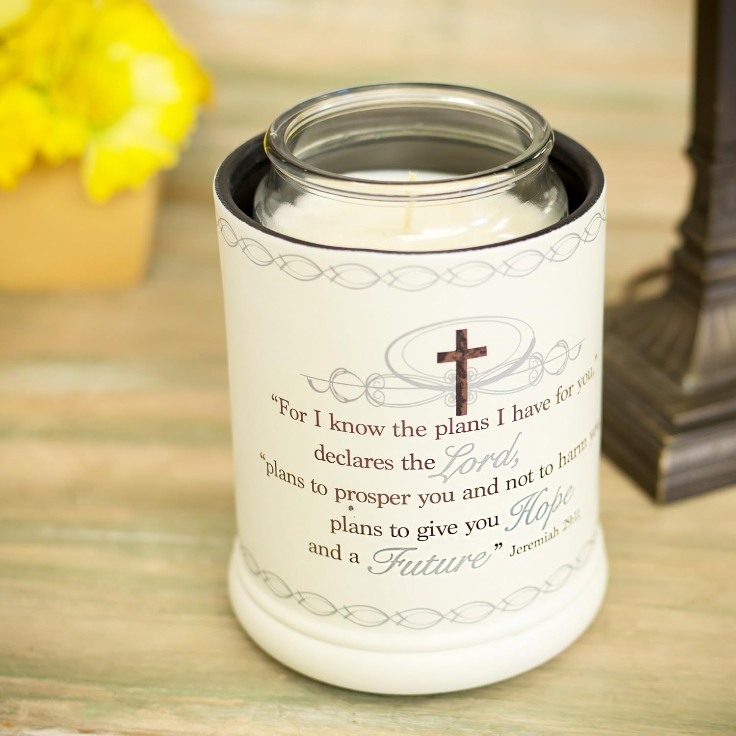 for I Know the Plans I Have for You Ceramic Stone Electric Large Jar Candle Warmer